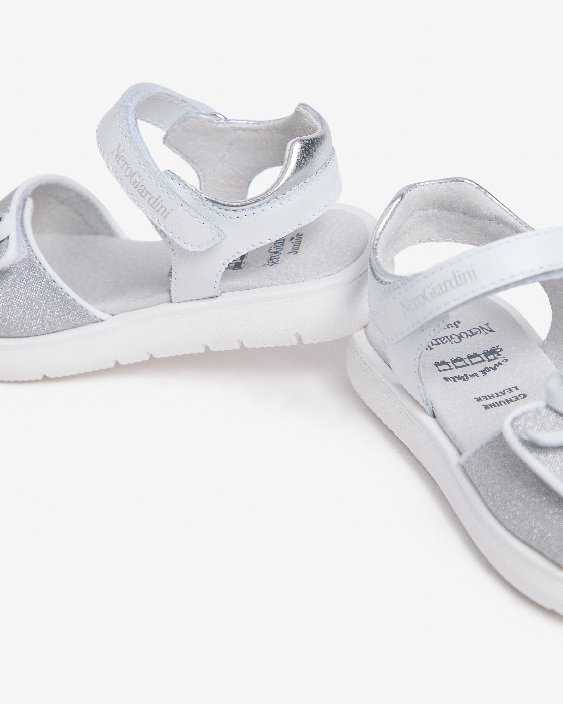 Sandalen Junior voor Meisje in Technisch Materiaal en Leder