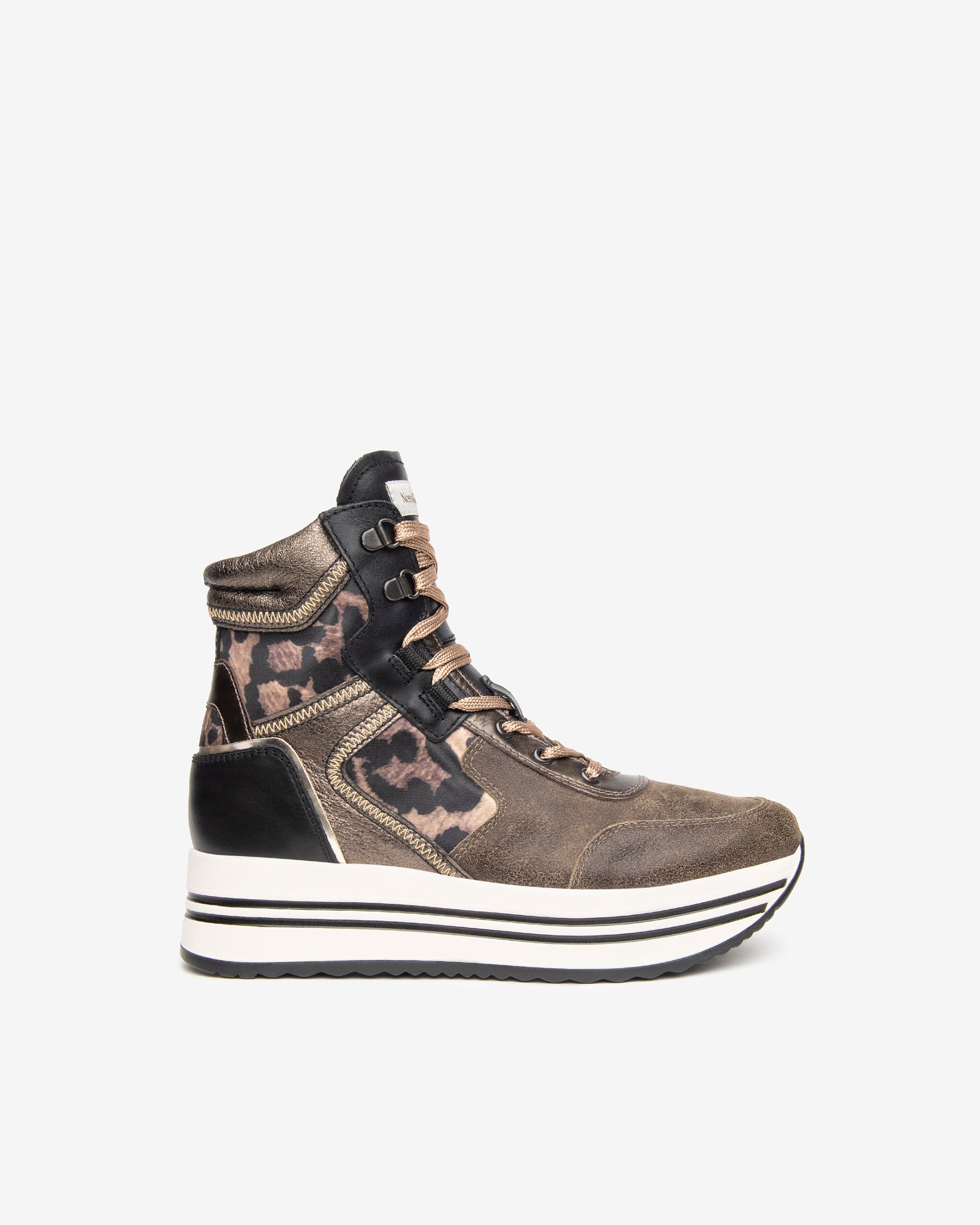 Sneakers Alte Donna in Pelle e Materiale Tecnico