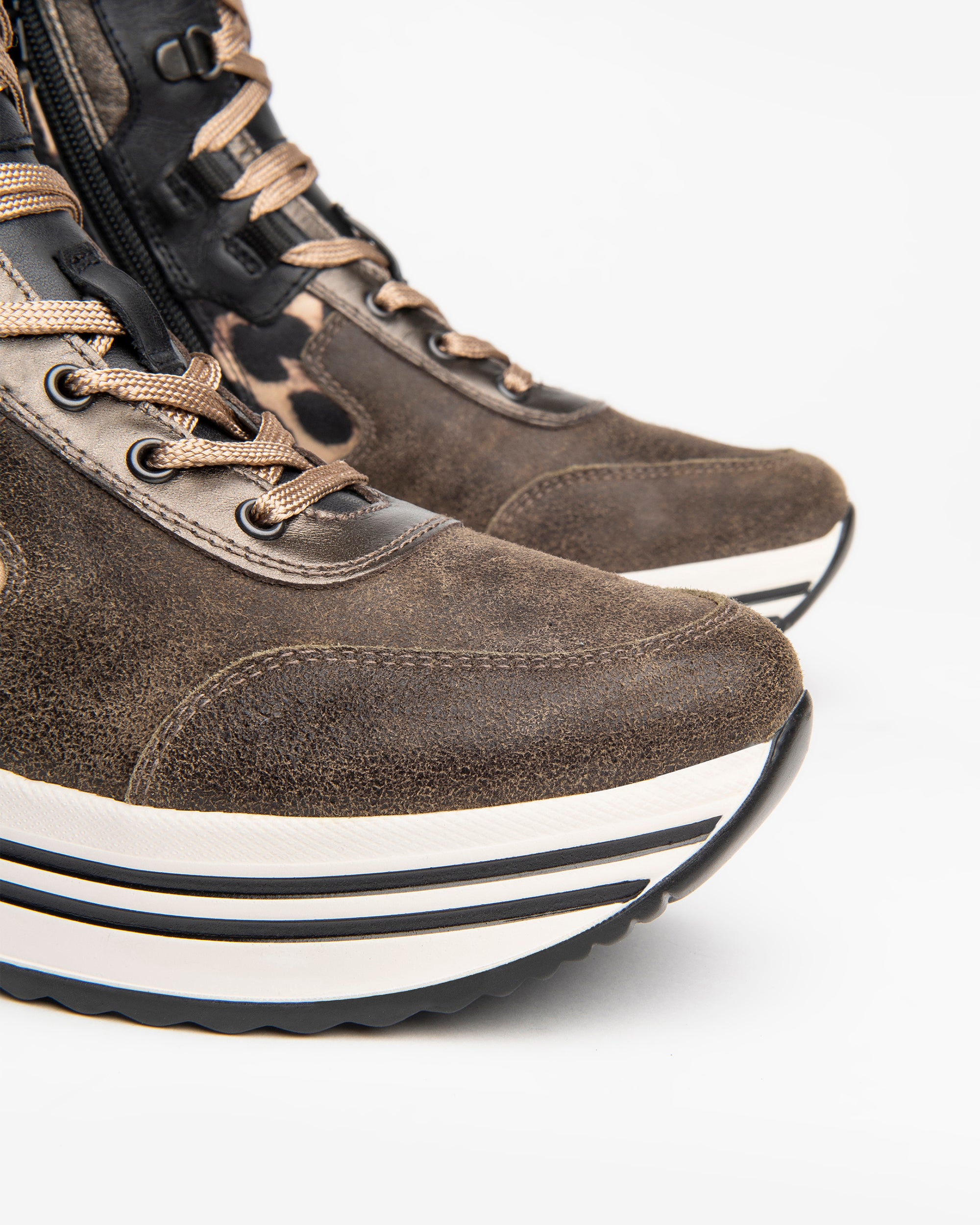 Sneakers Alte Donna in Pelle e Materiale Tecnico