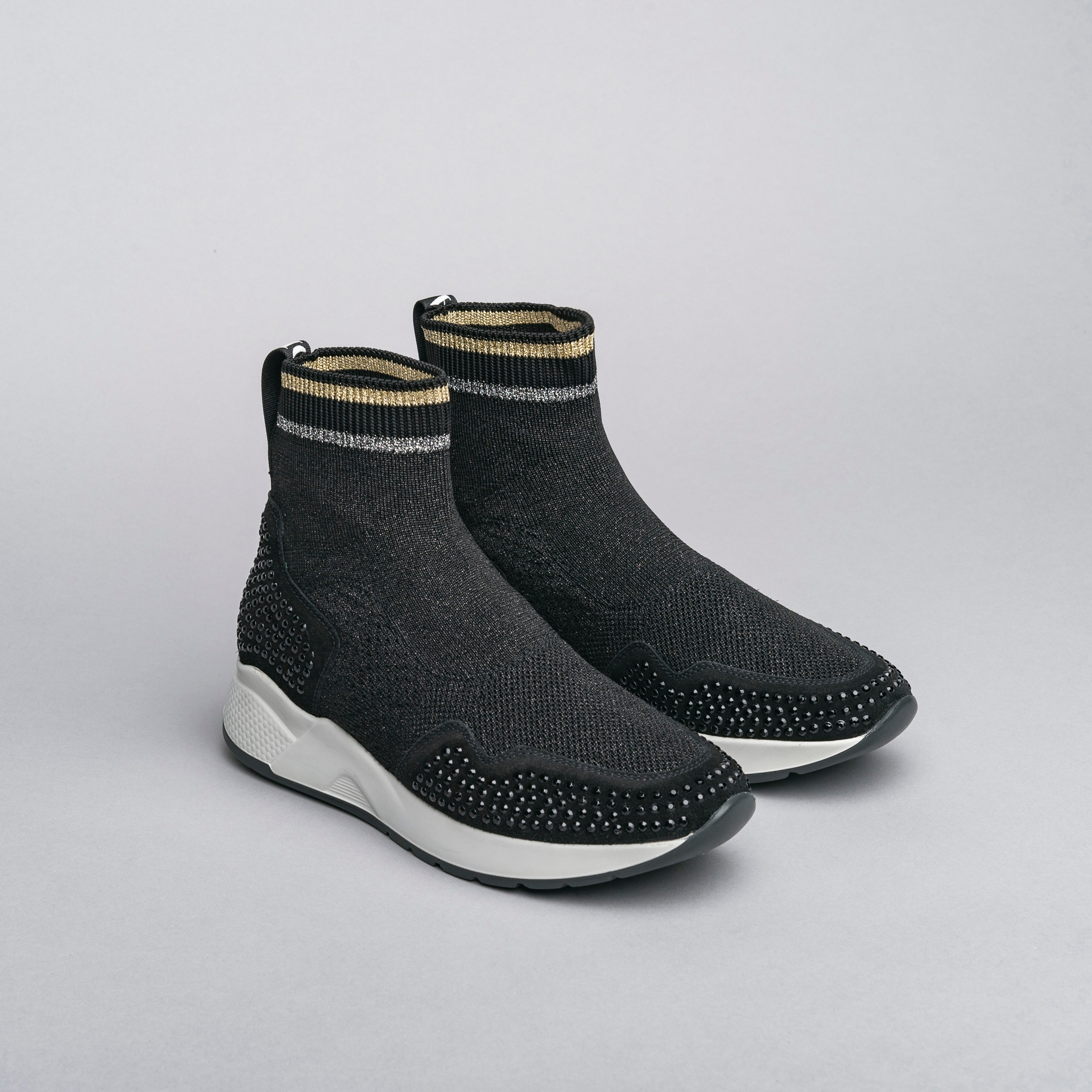 Sneakers Alte Donna in Camoscio e Tessuto Tecnico