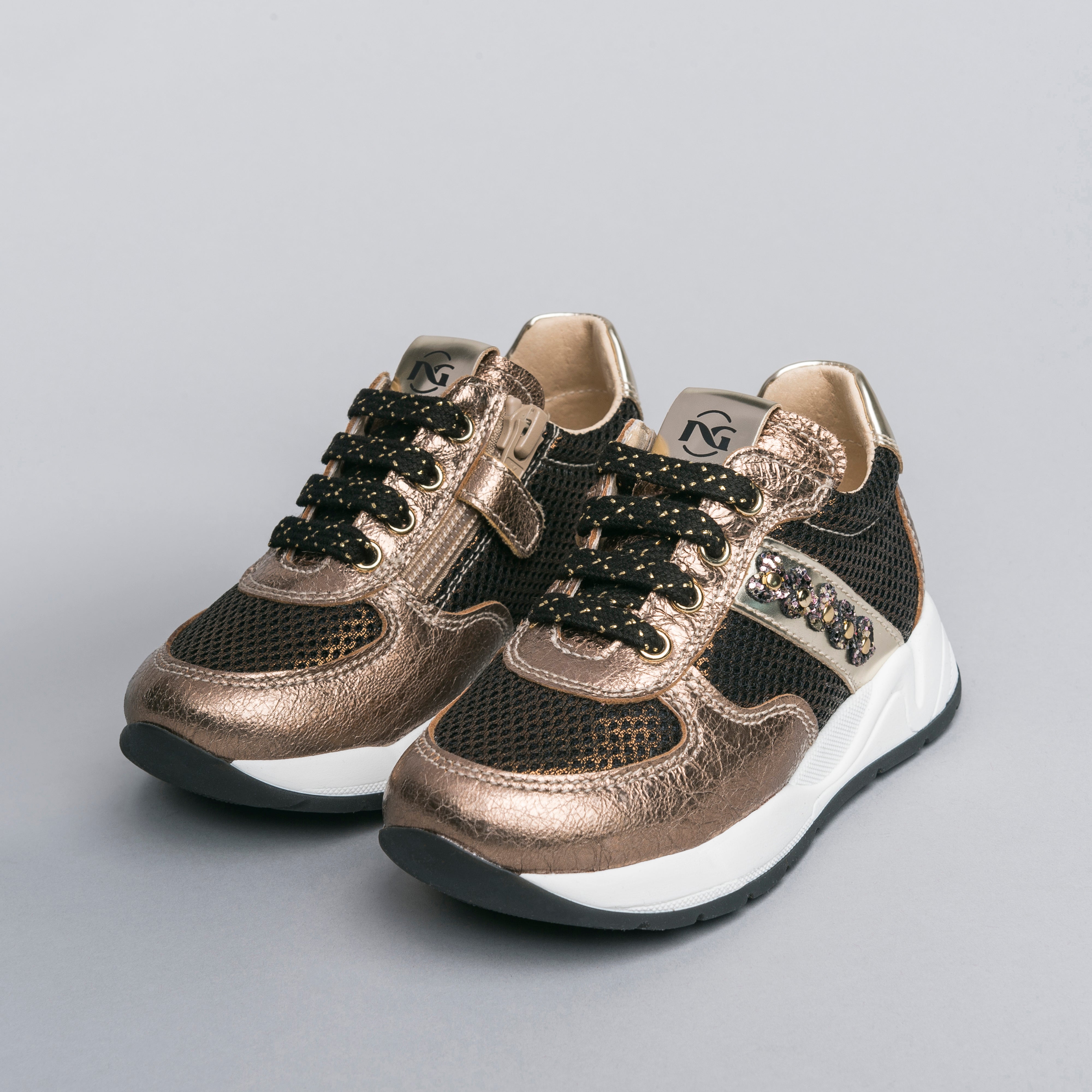 Sneakers Junior da Bambina in Pelle e Tela