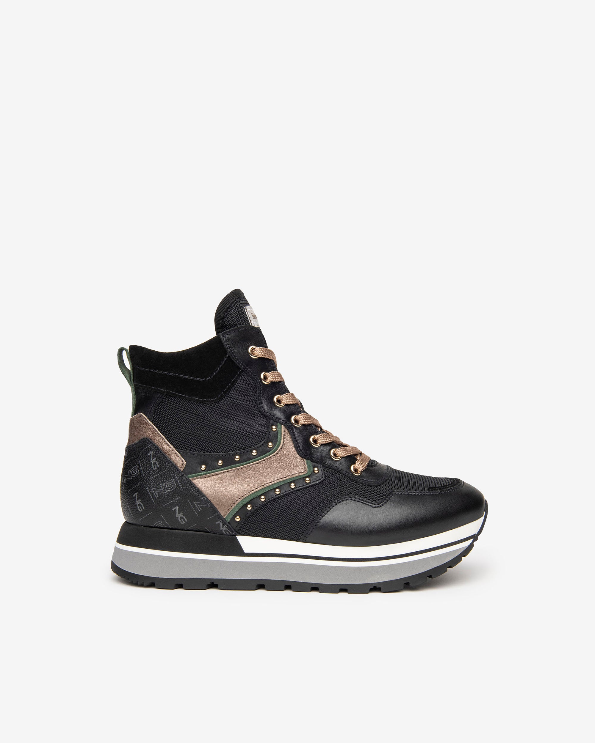 Sneakers Alte Donna in Camoscio e Pelle