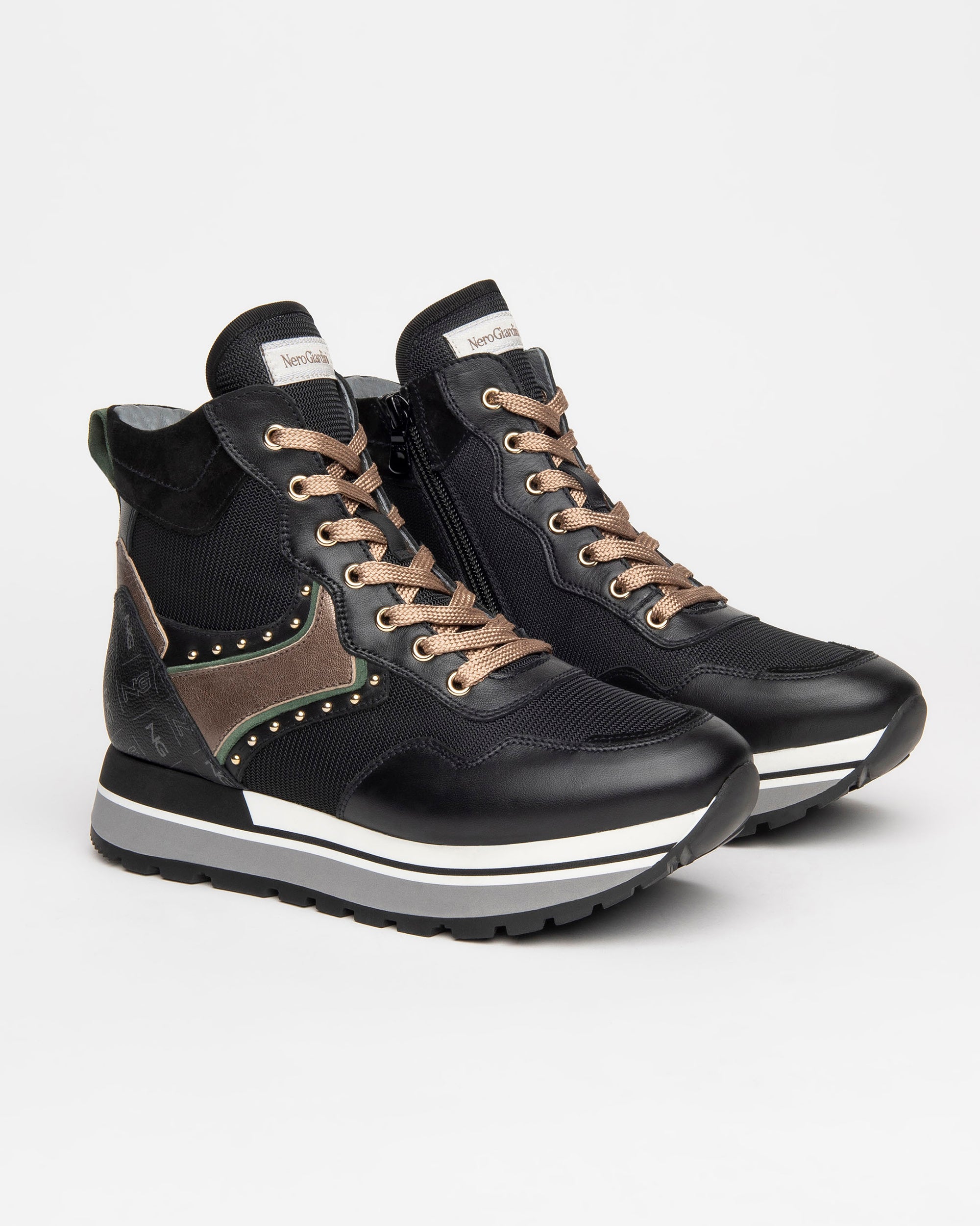 Sneakers Alte Donna in Camoscio e Pelle