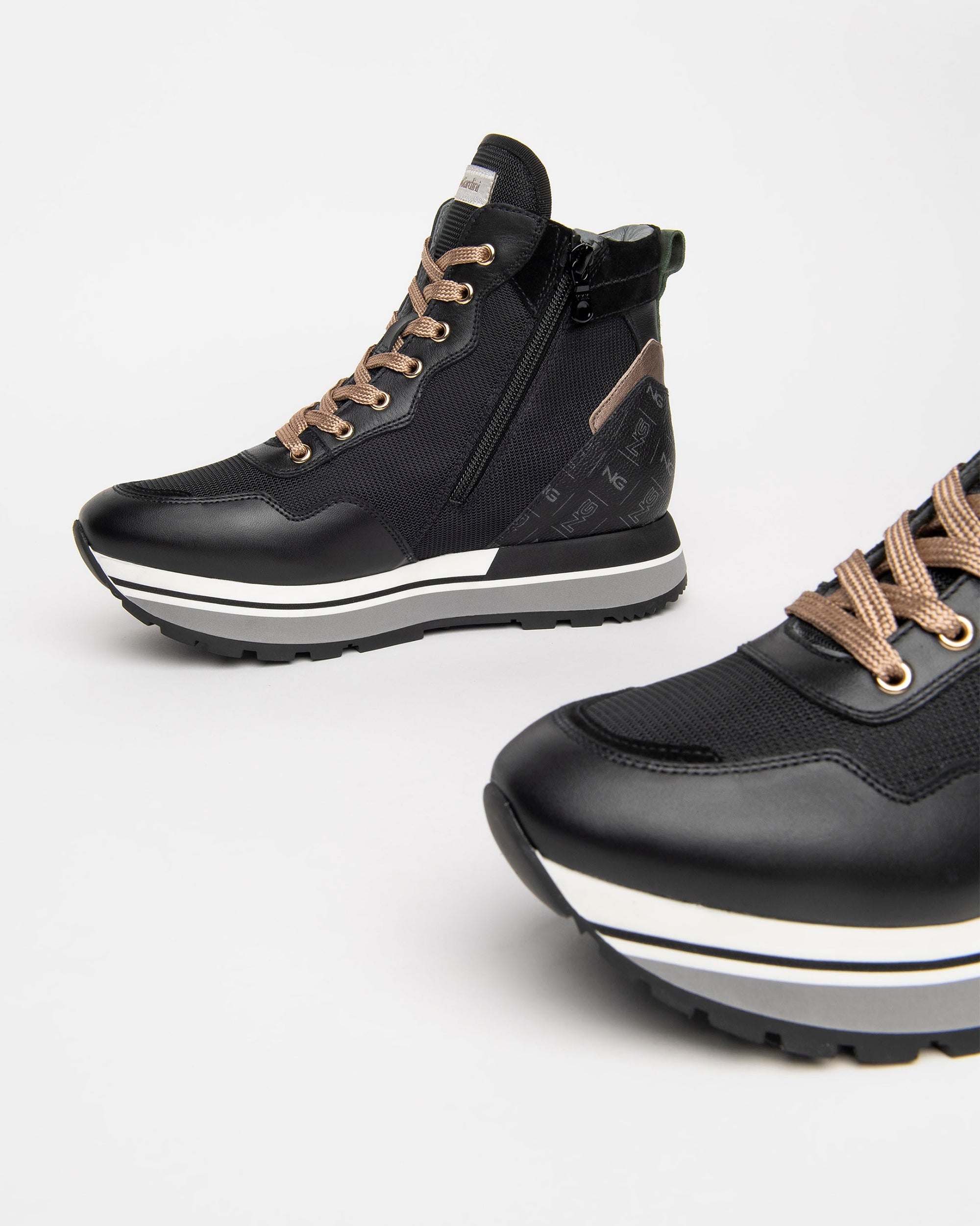 Sneakers Alte Donna in Camoscio e Pelle