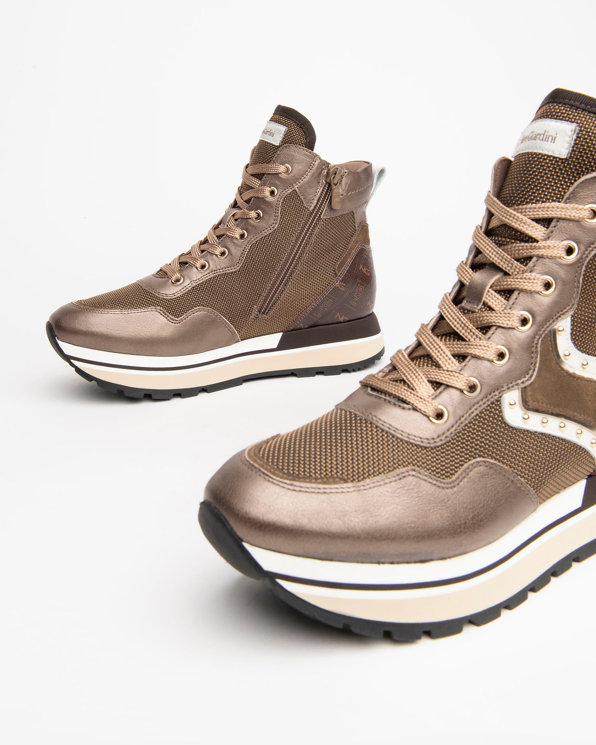 Sneakers Alte Donna in Camoscio e Pelle