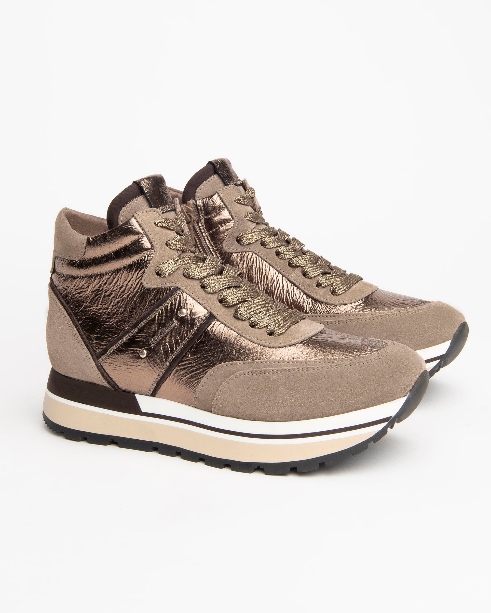 Women’s High Top Leather and Suede Sneakers