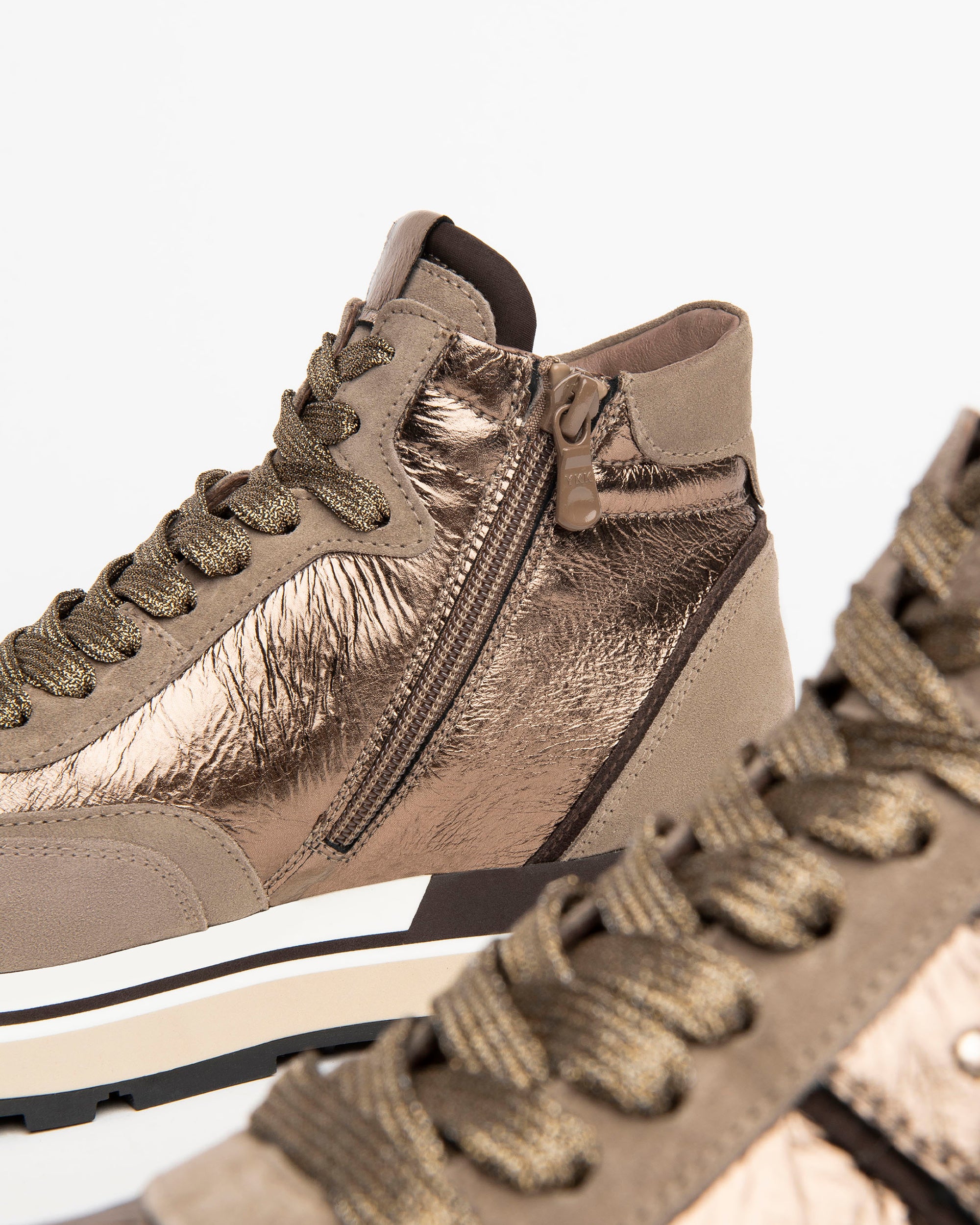 Women’s High Top Leather and Suede Sneakers
