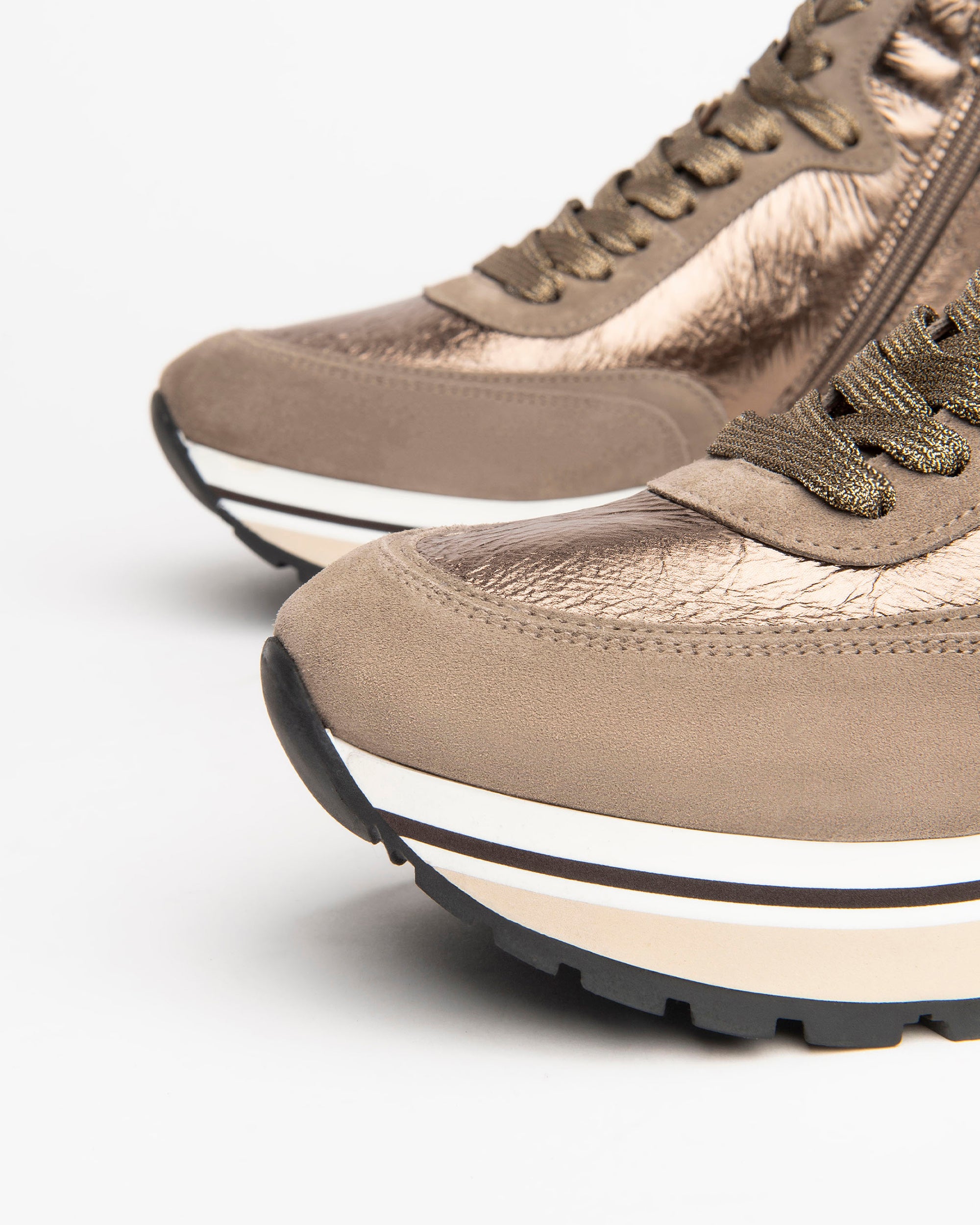 Women’s High Top Leather and Suede Sneakers
