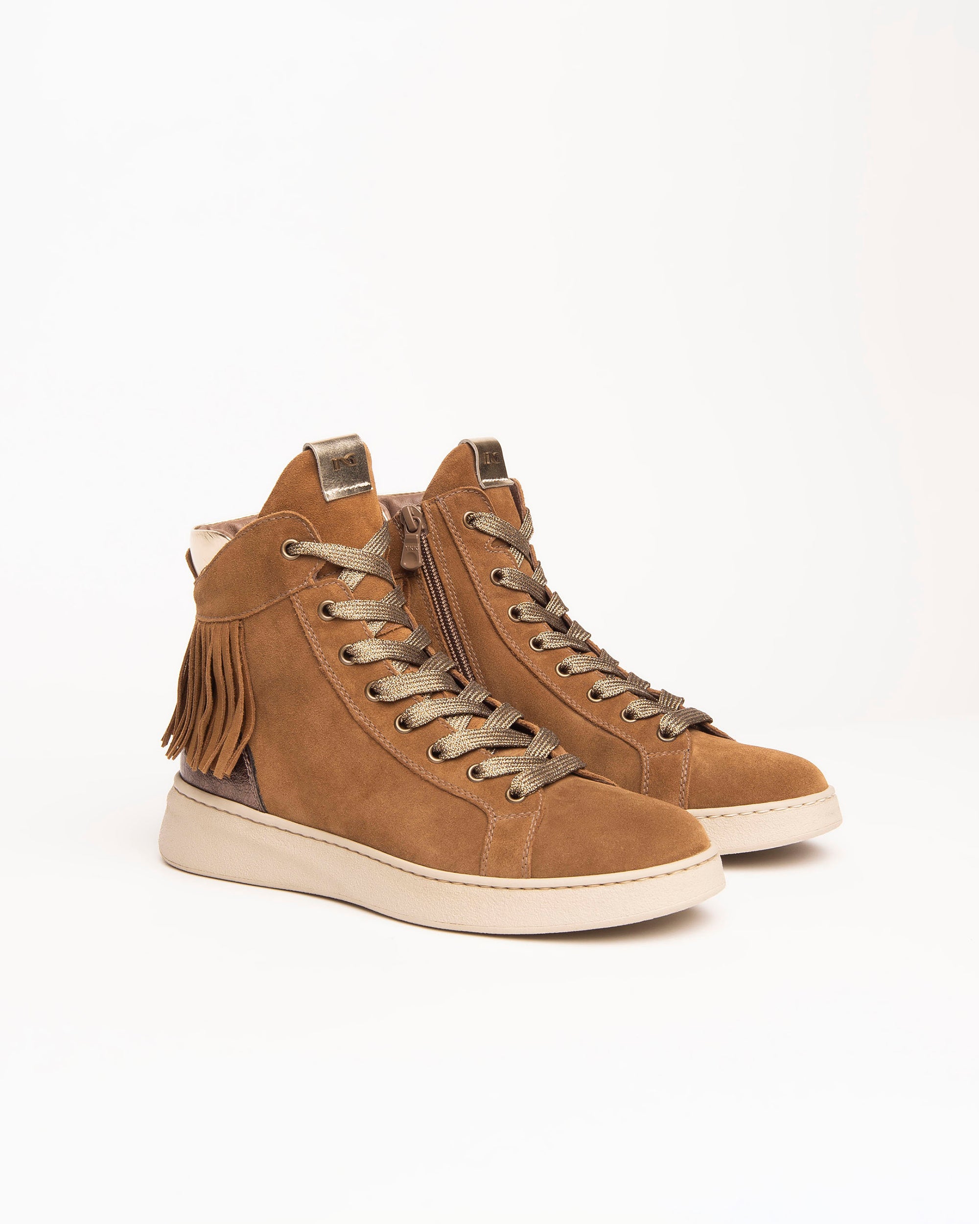 Sneakers Alte Donna in Camoscio e Pelle