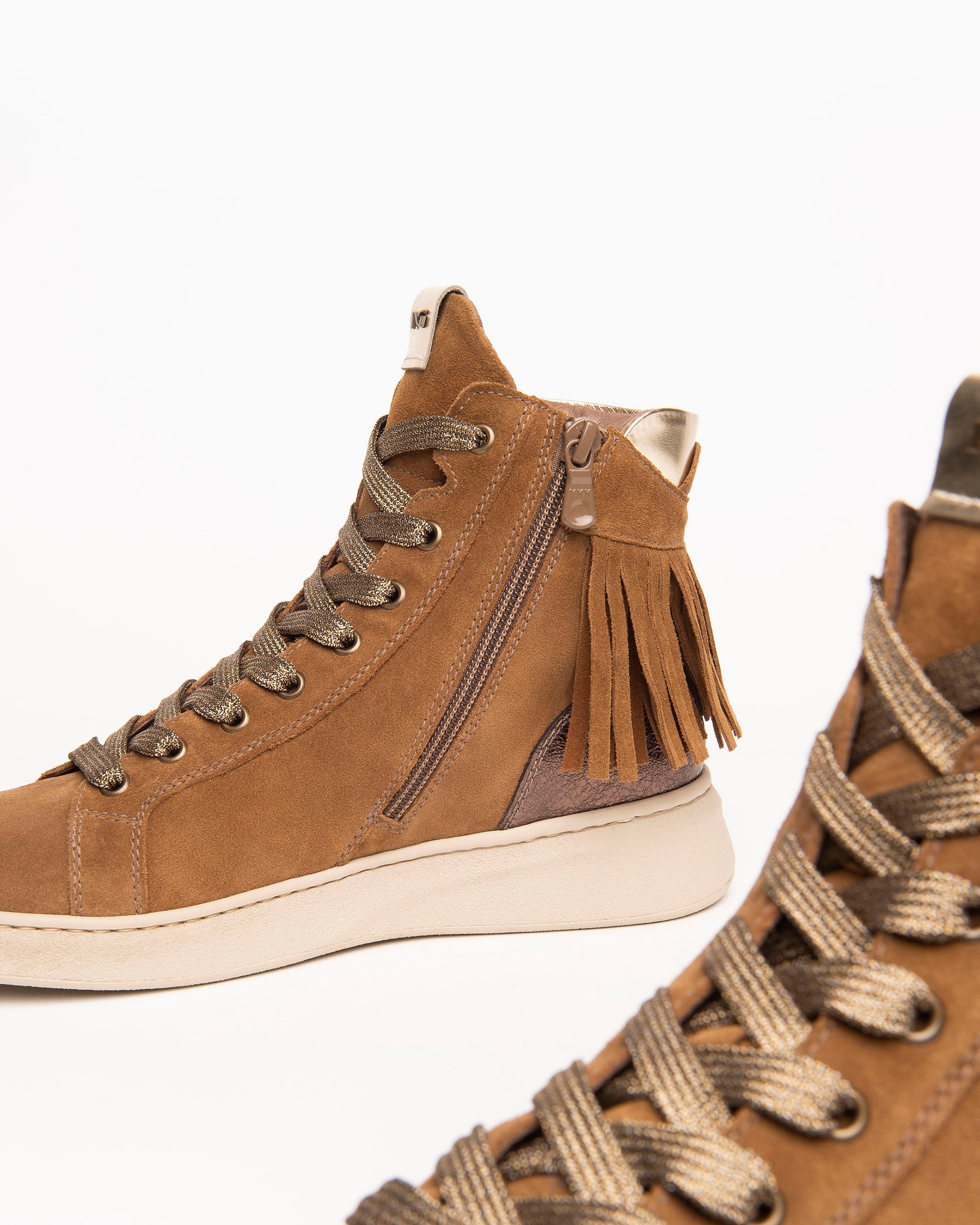 Sneakers Alte Donna in Camoscio e Pelle