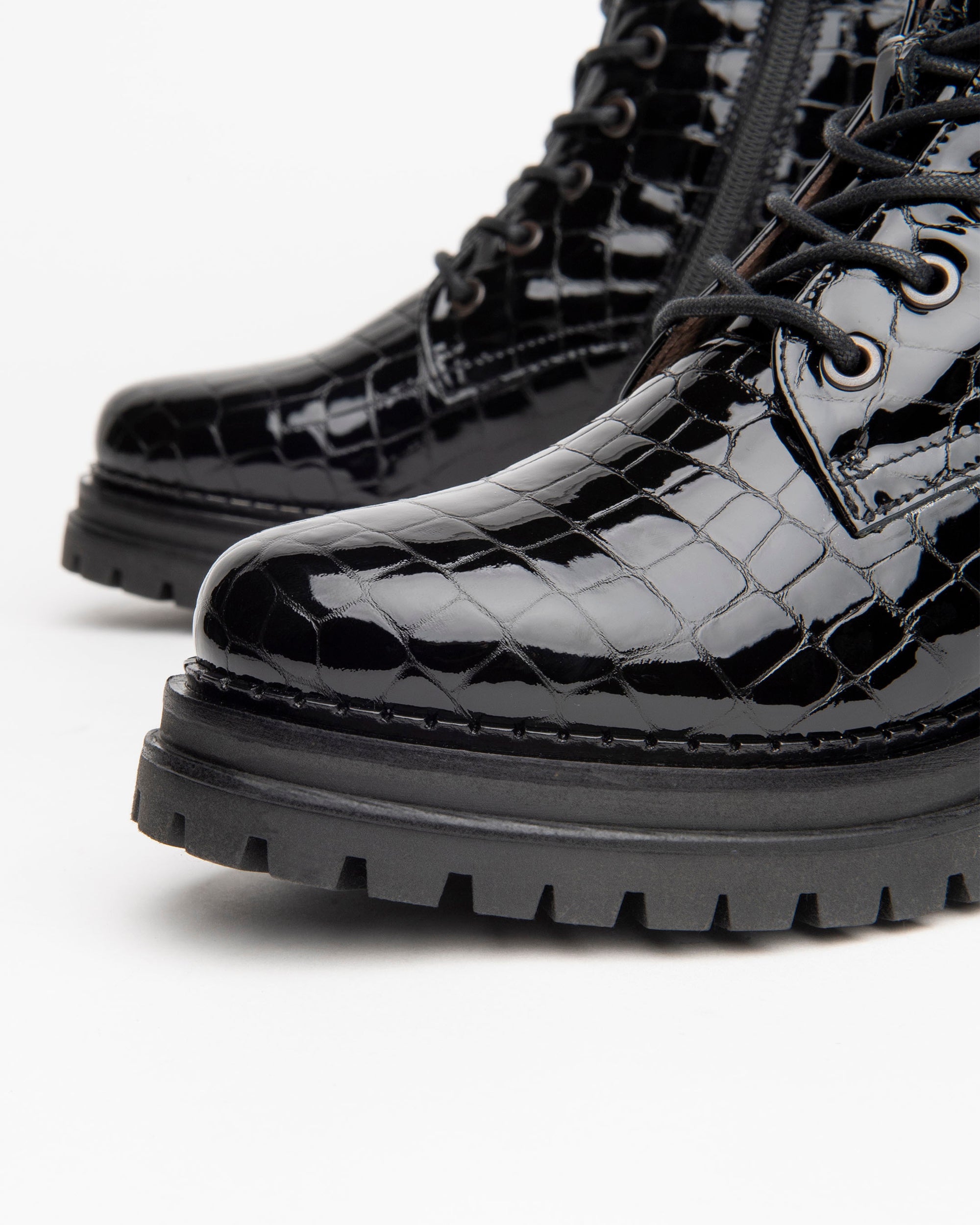 Women’s Patent Combat Boots