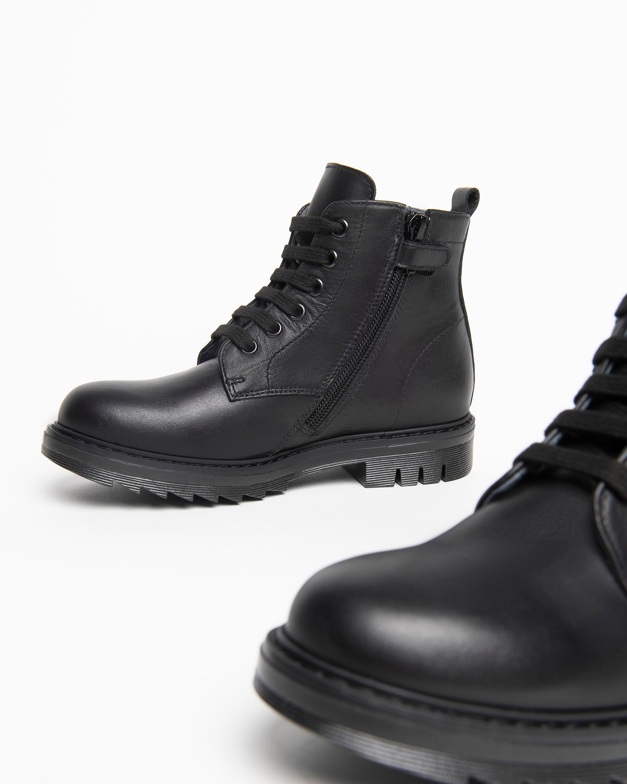 Teen Boys’ Leren Combat Boots
