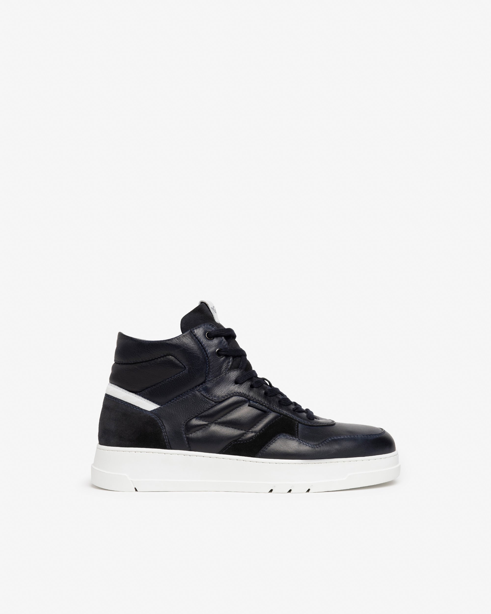 Sneakers Montantes Homme en Cuir et Cuir velours