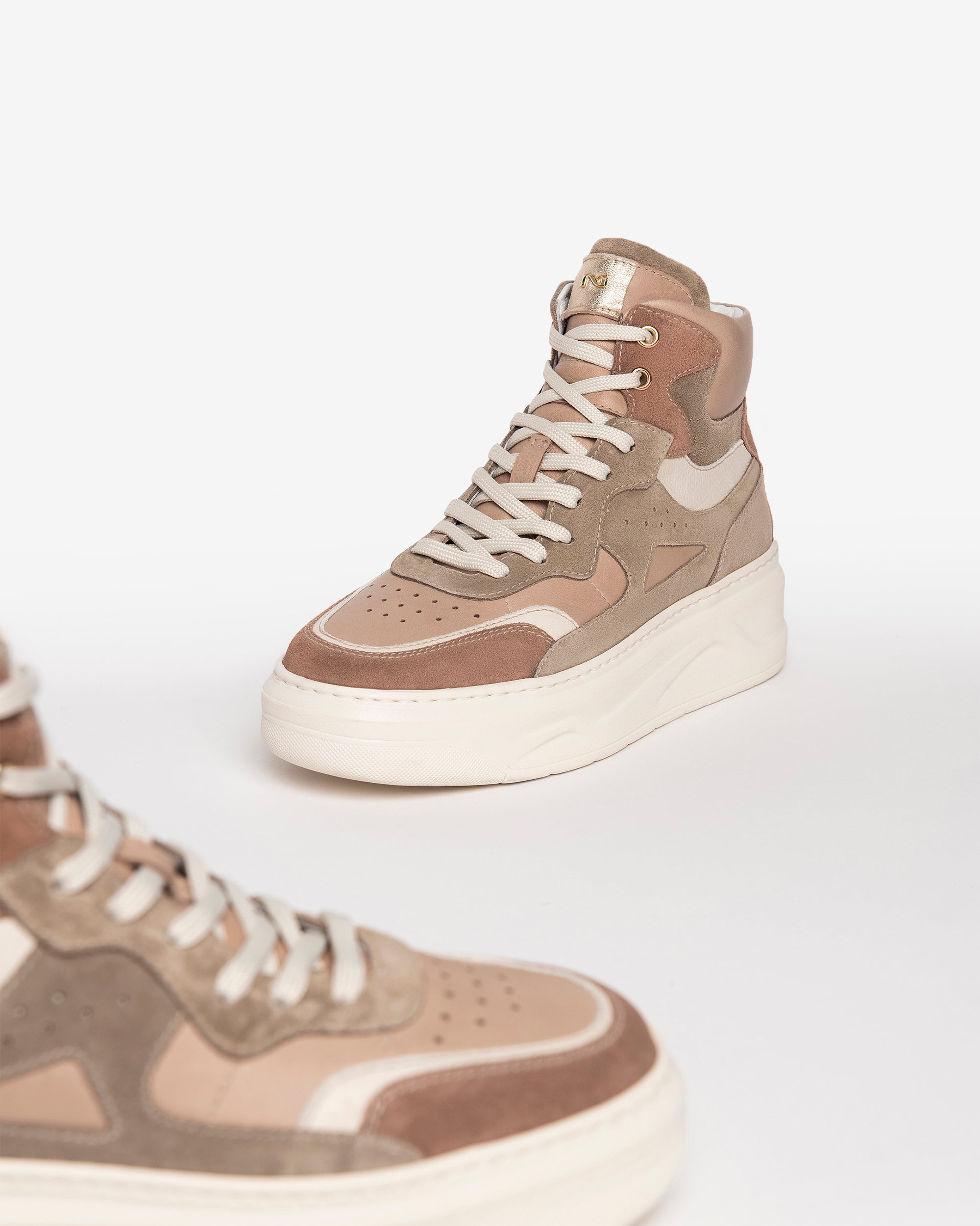 Sneakers Alte Donna in Camoscio e Pelle