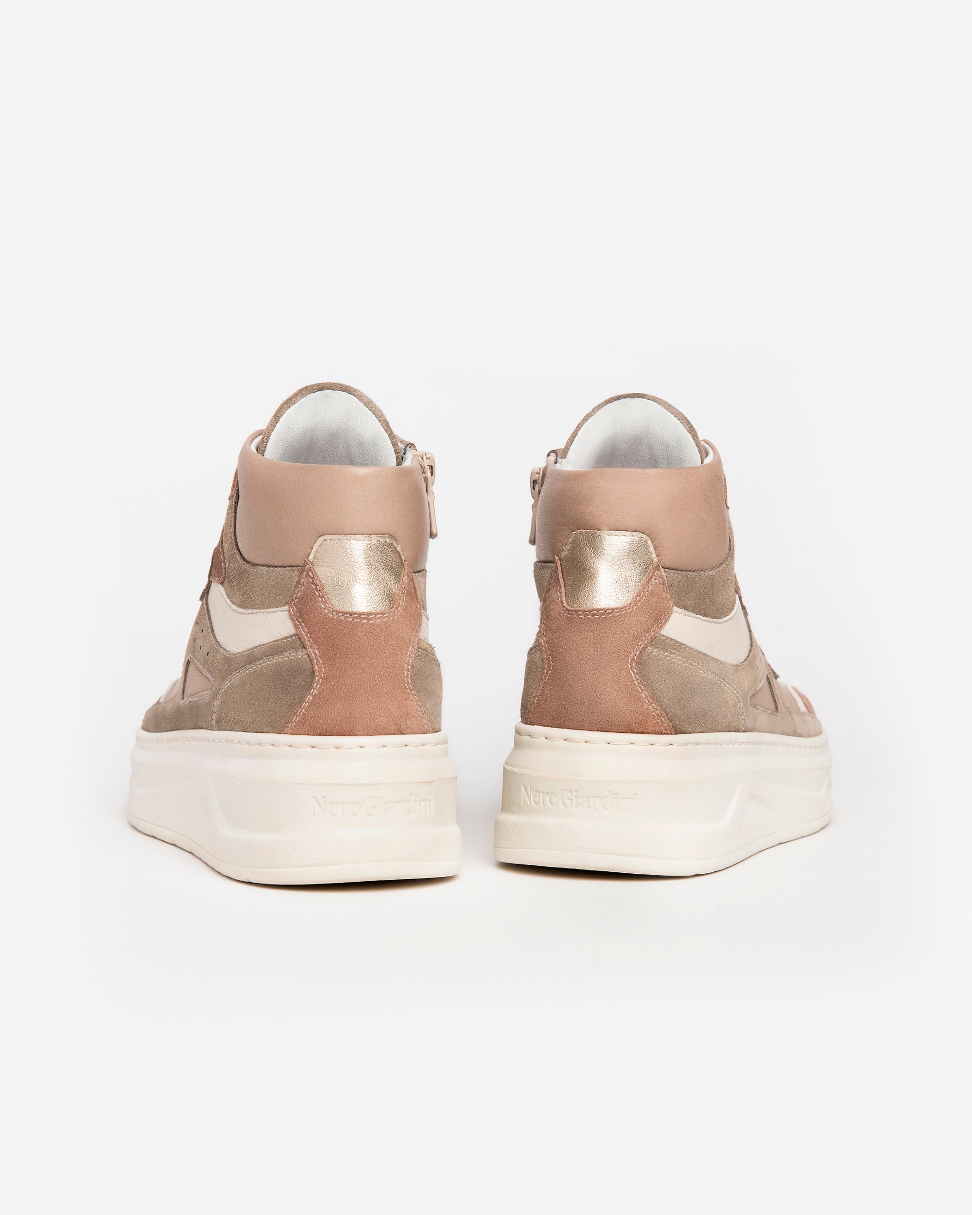 Sneakers Alte Donna in Camoscio e Pelle