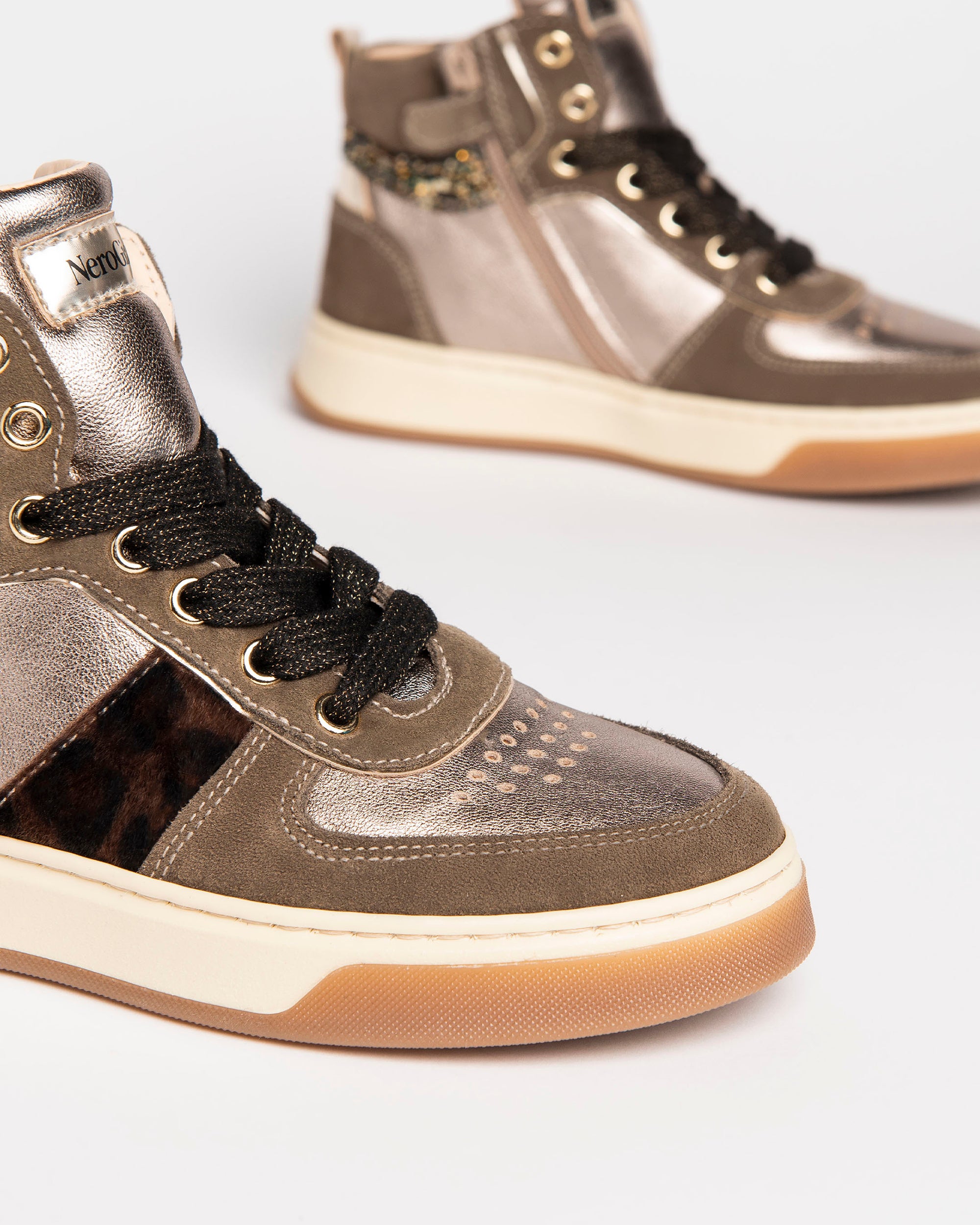 Sneakers Teen voor Tienermeisje in Suède en Leder