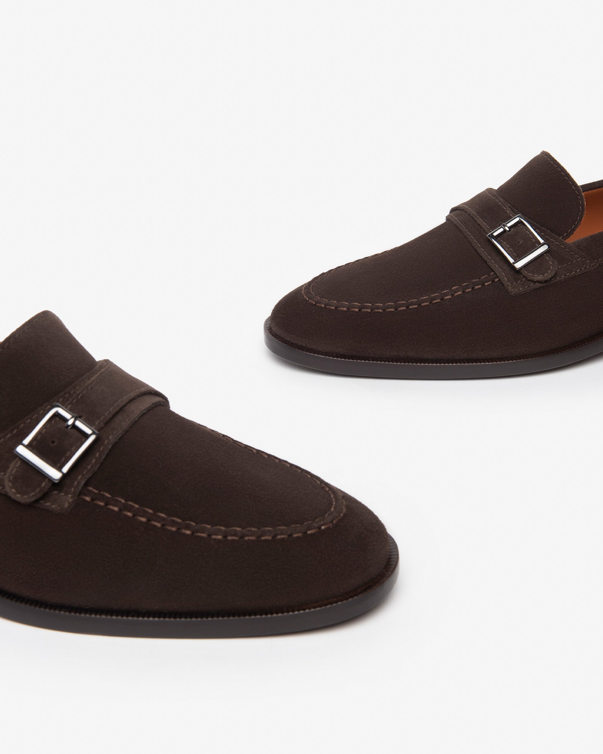 Men's Suede Loafers with Buckle