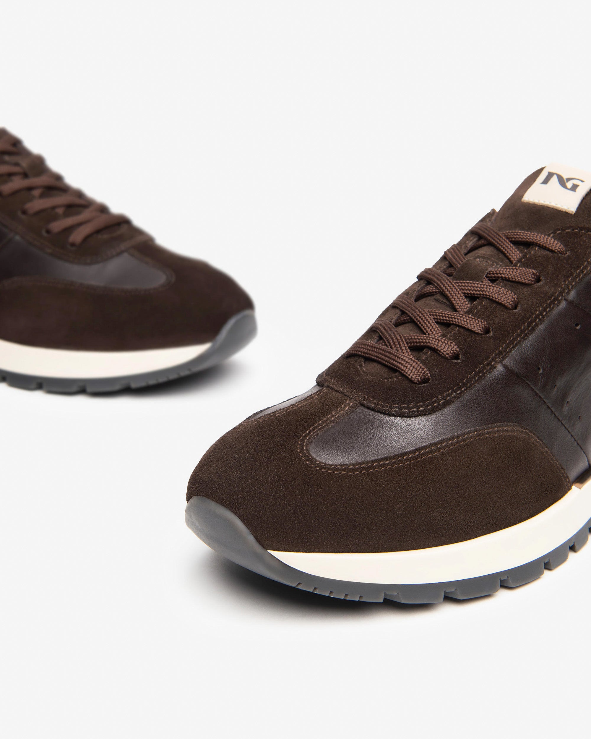 Sneakers Heren in Suède en Leder