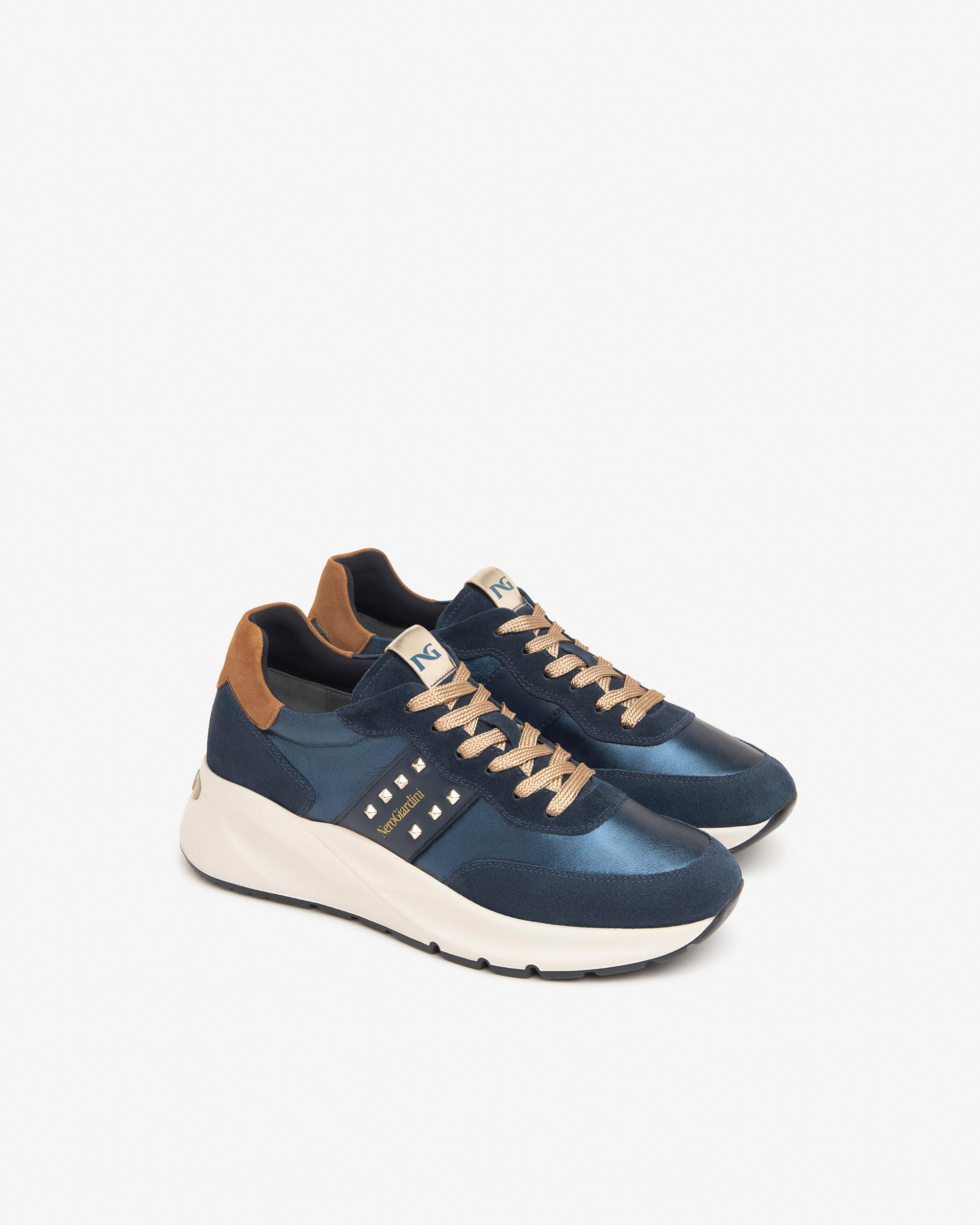 Sneakers Donna in Camoscio, Pelle e Materiale Tecnico