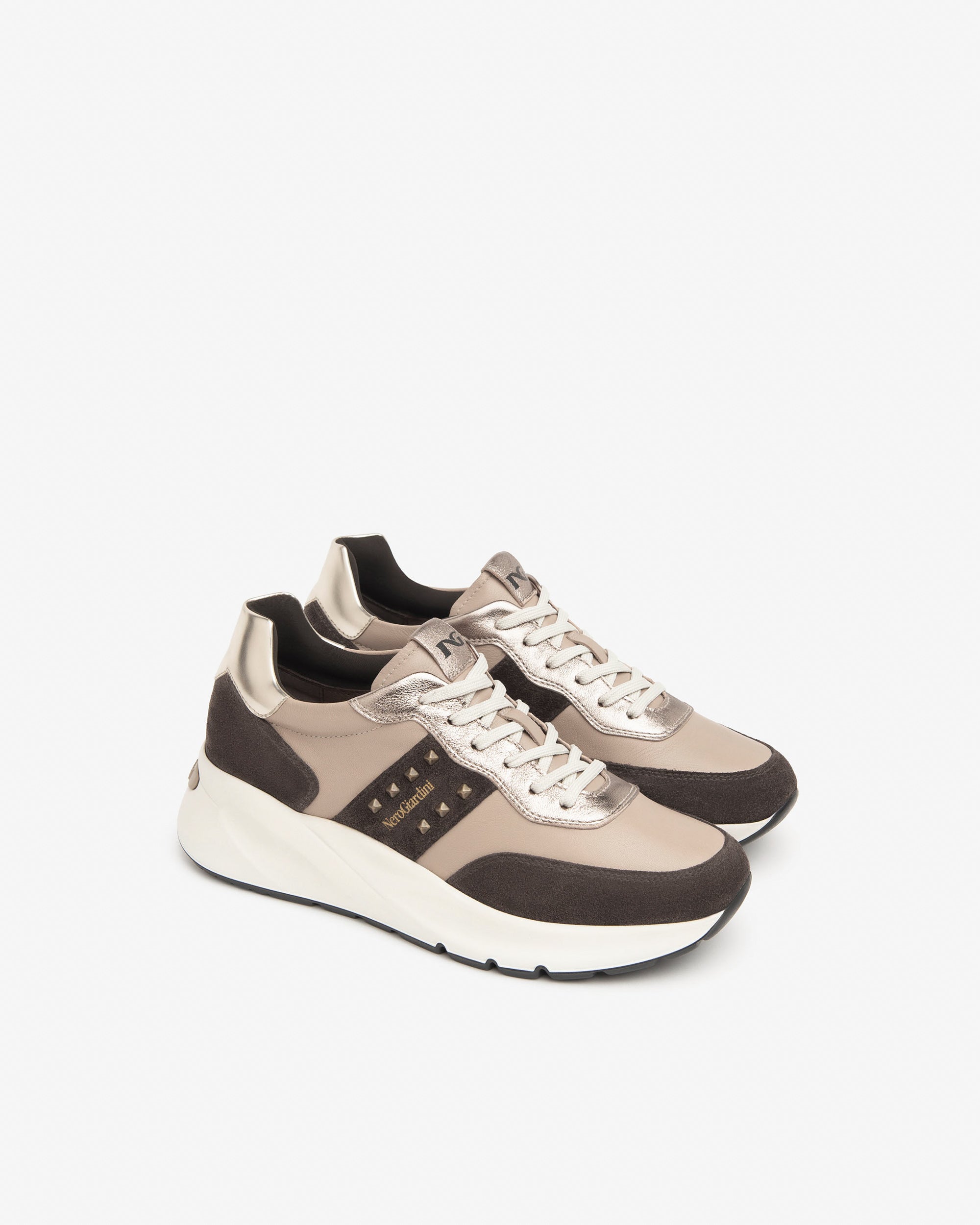 Sneakers Donna in Camoscio, Pelle e Materiale Tecnico