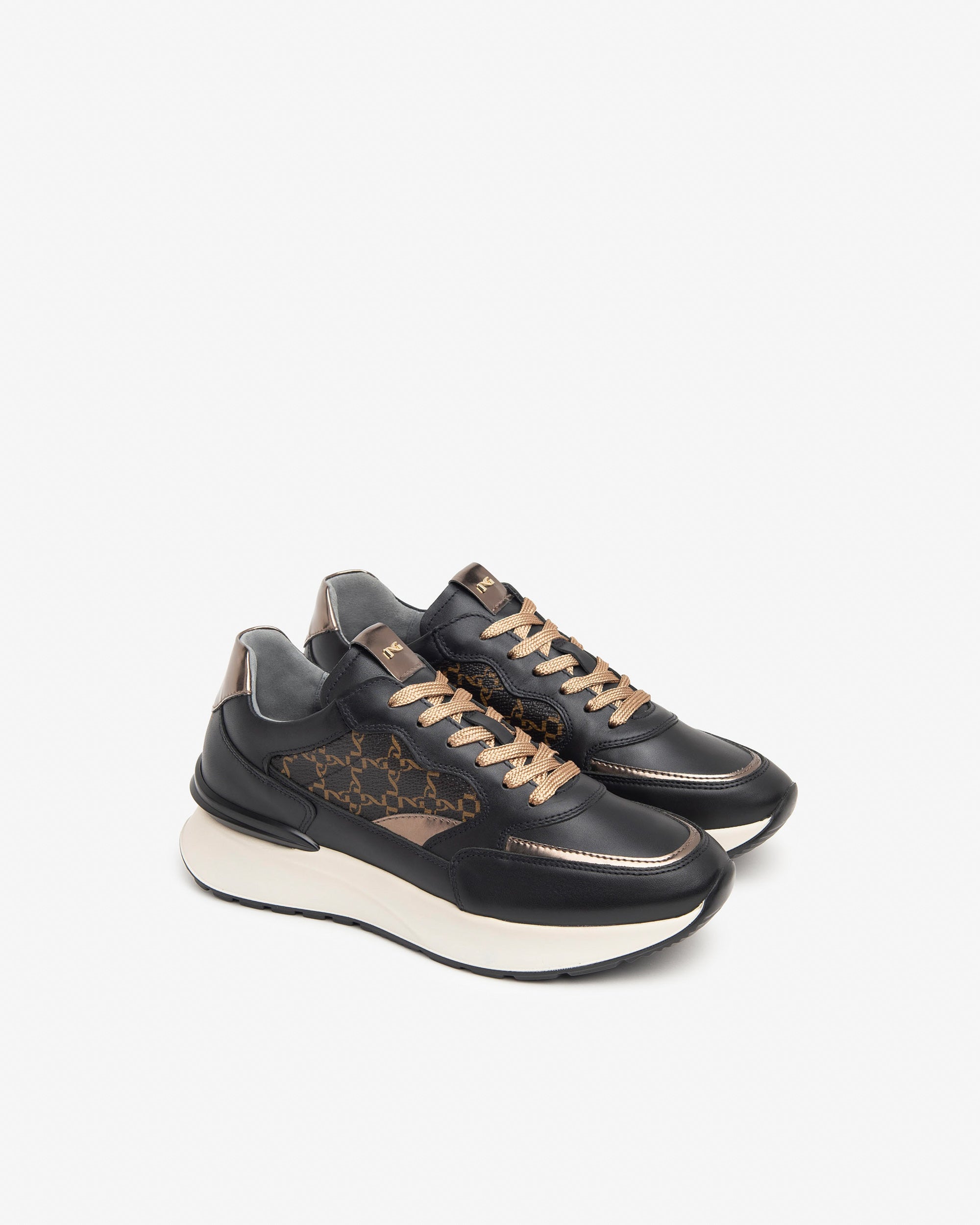 Women’s Leather and Technical Fabric Sneakers