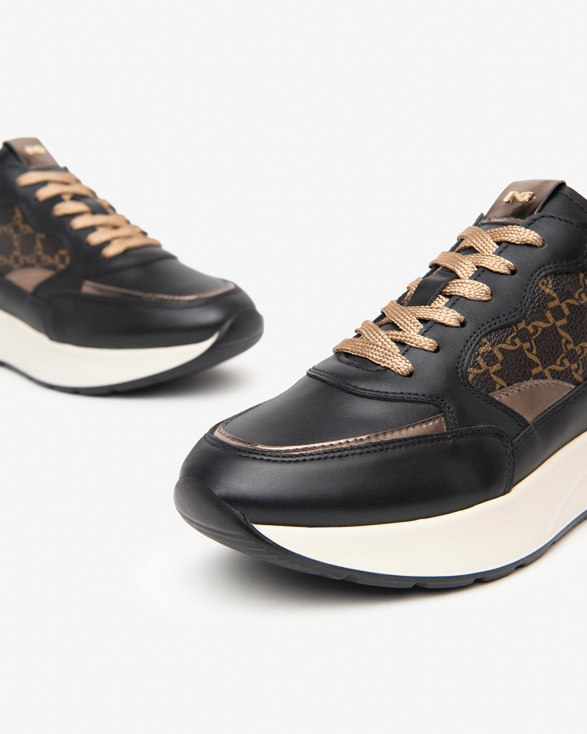 Women’s Leather and Technical Fabric Sneakers