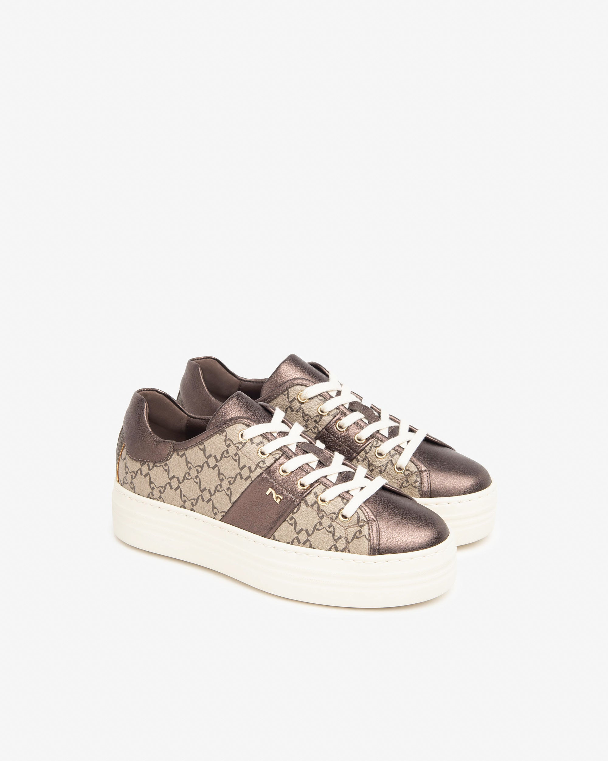 Women’s Leather and Technical Fabric Sneakers