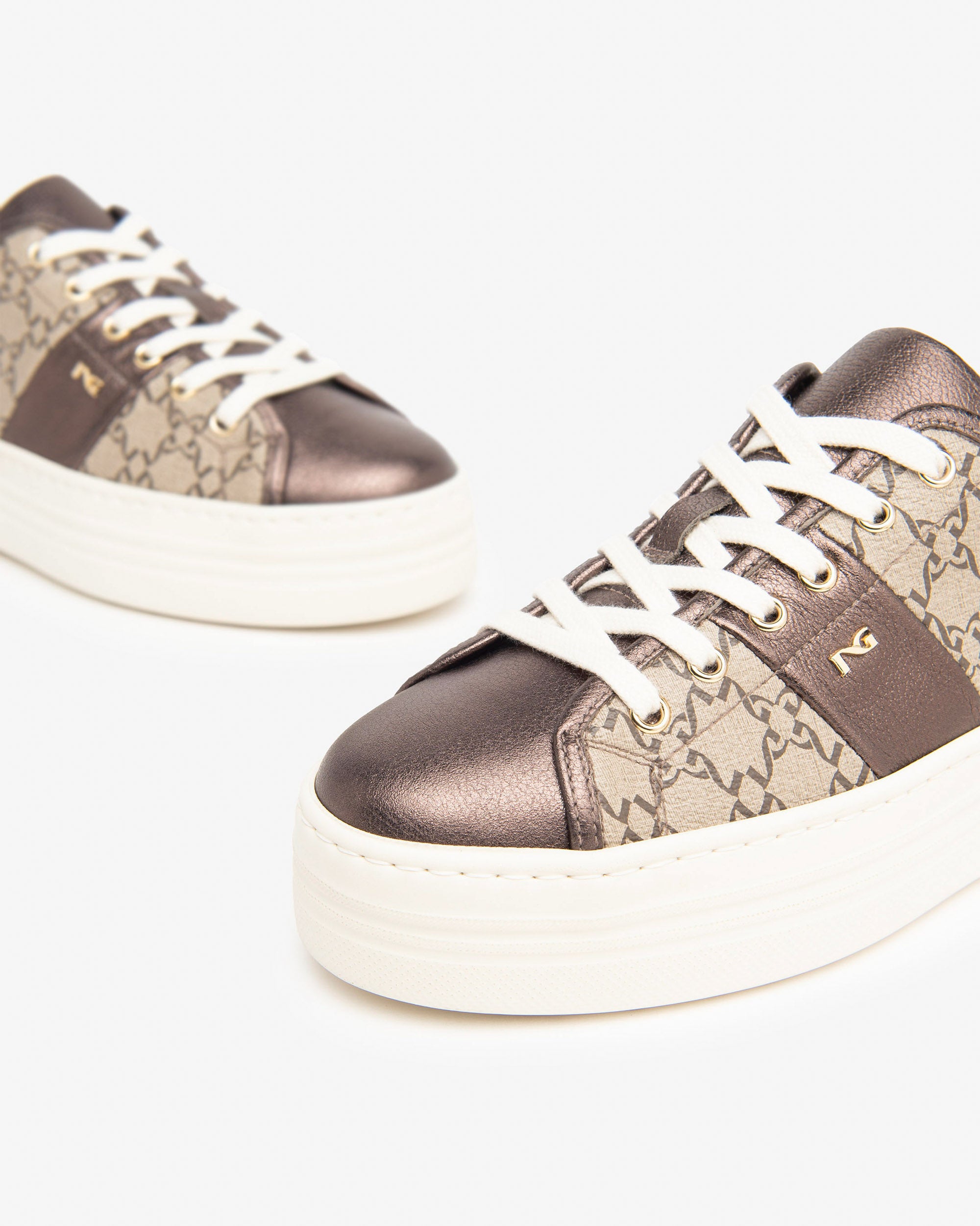 Women’s Leather and Technical Fabric Sneakers