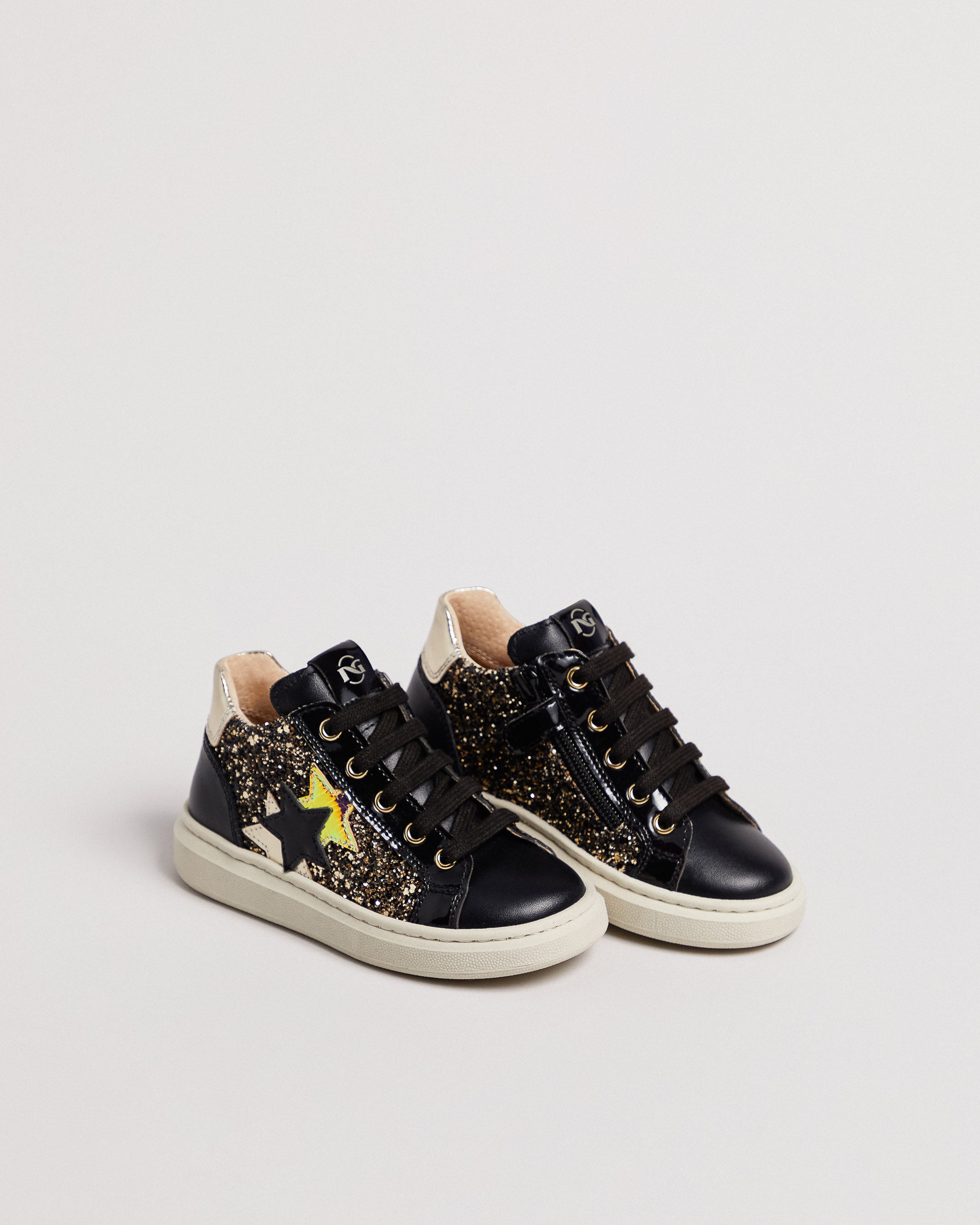 Junior Technical Fabric and Leather Sneakers for Girls