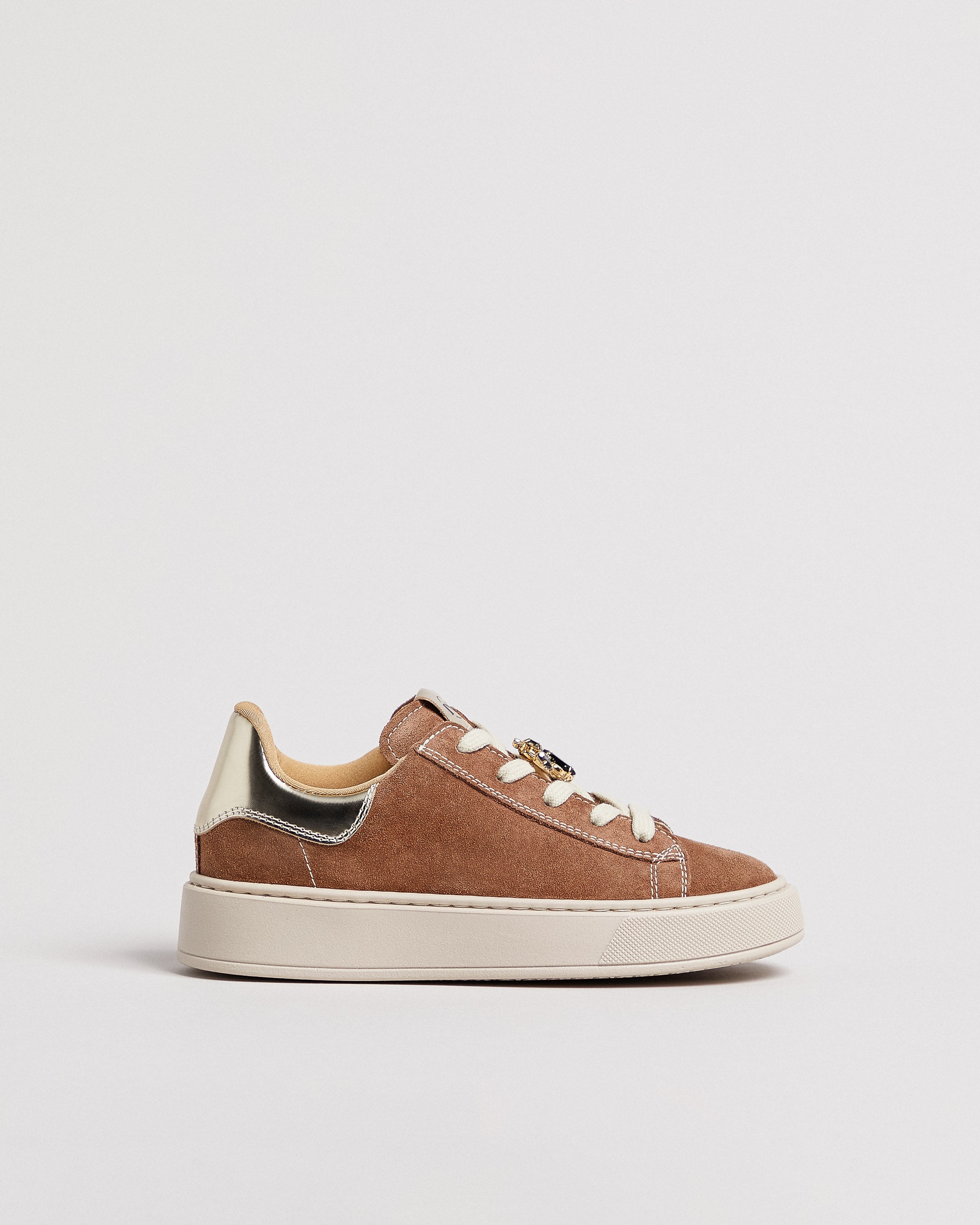 Sneakers Teens voor Tienermeisje in Suède en Technisch Materiaal