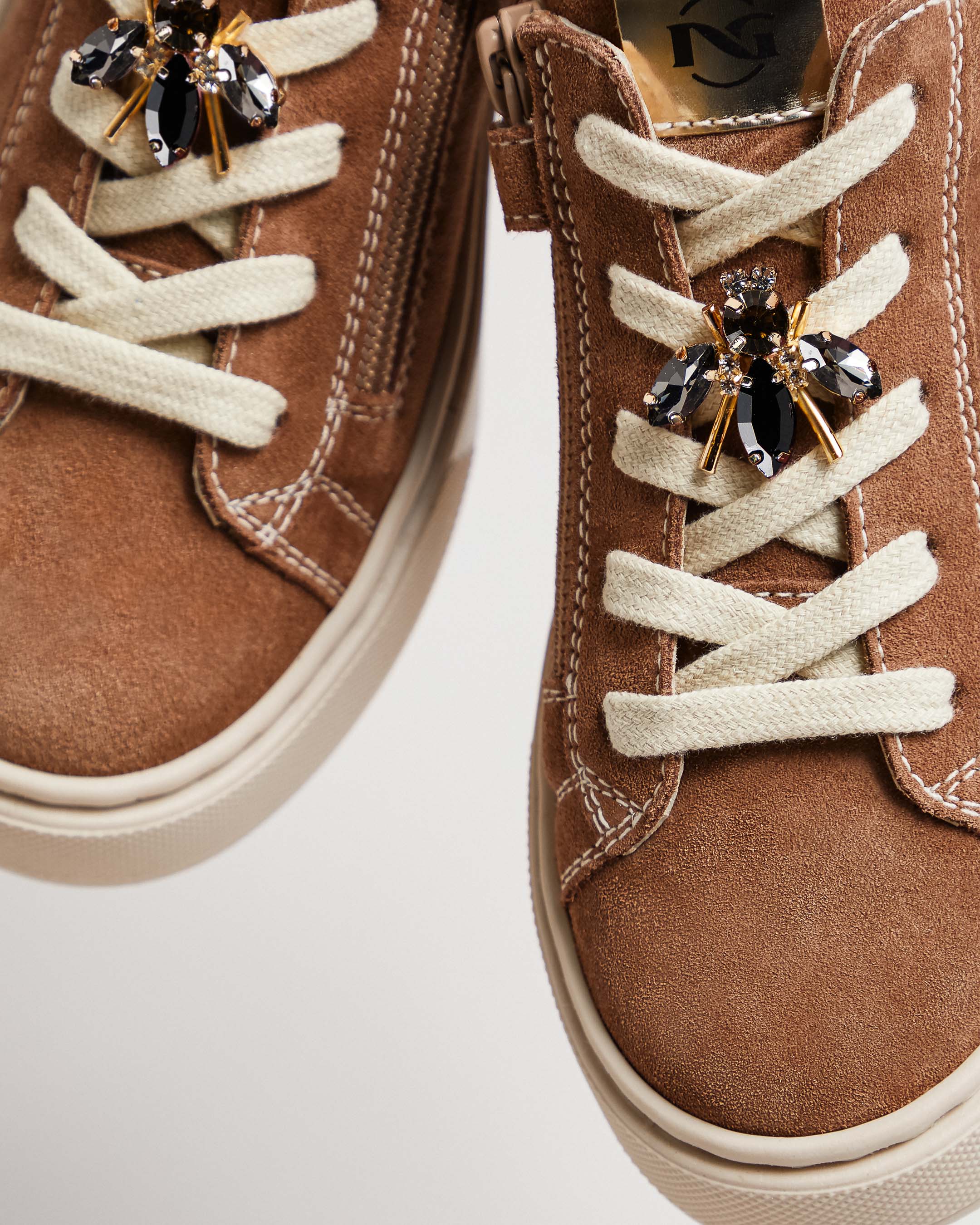 Sneakers Teens voor Tienermeisje in Suède en Technisch Materiaal