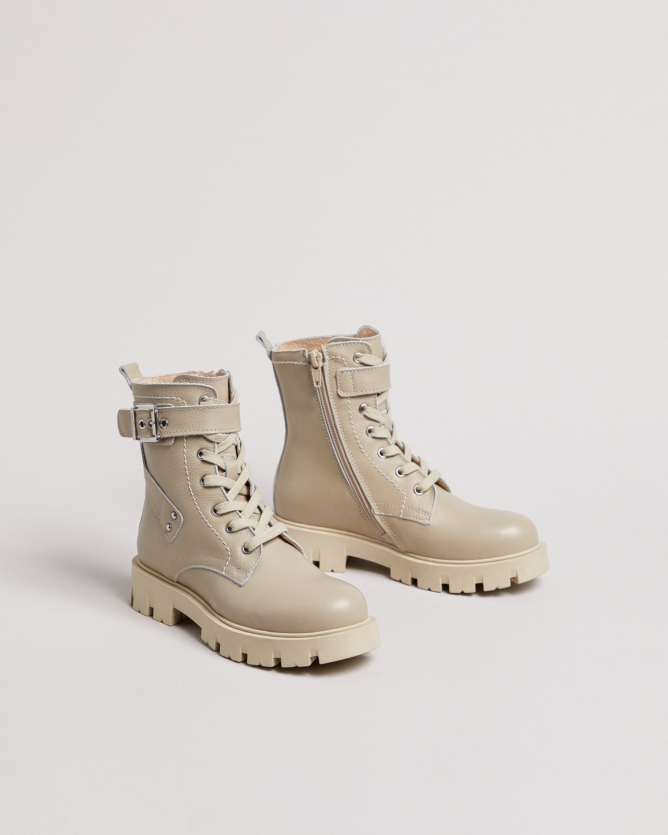 Veterboots Teen voor Tienermeisje in Leder