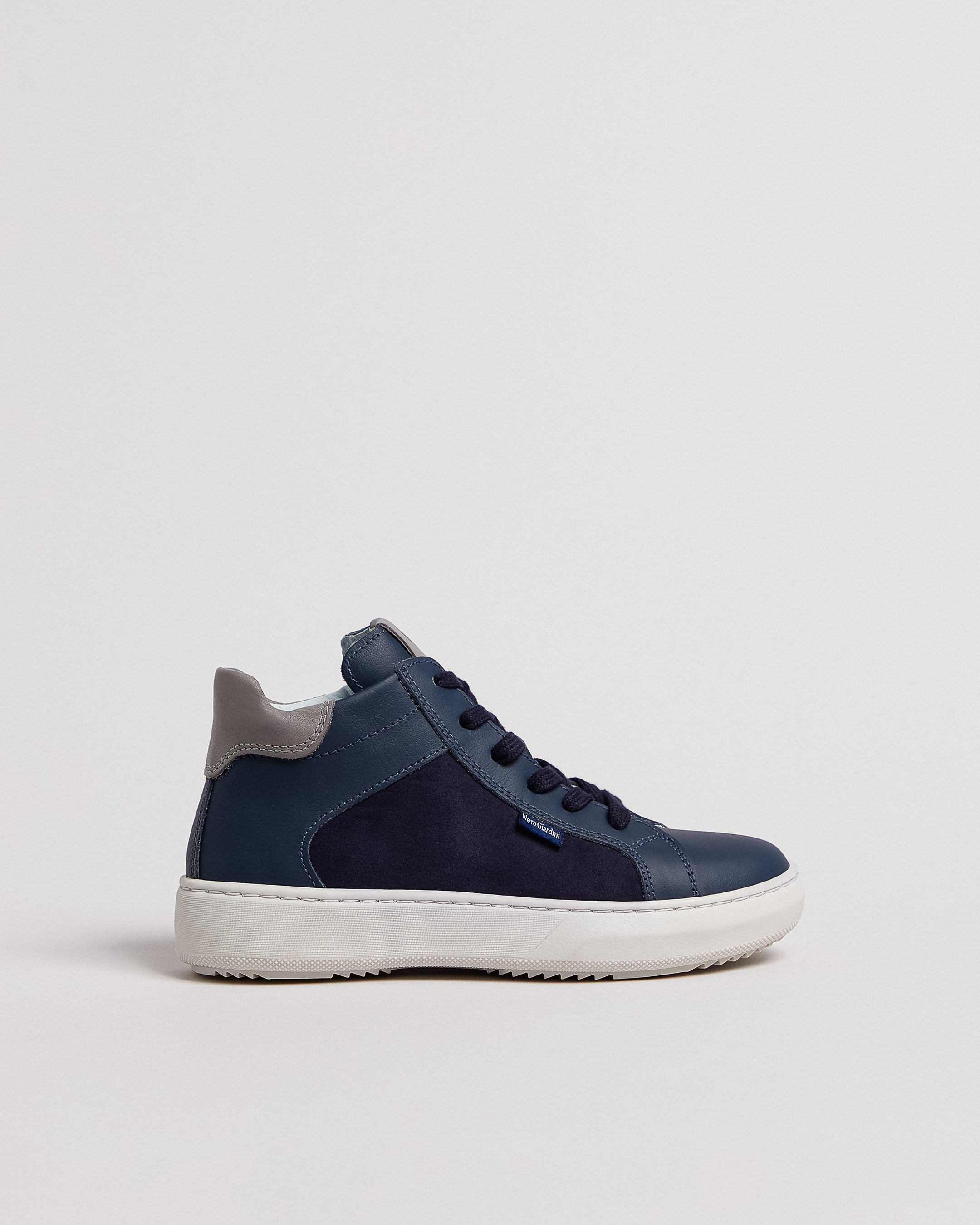 Teen Boys’ Leather and Technical Fabric Sneakers