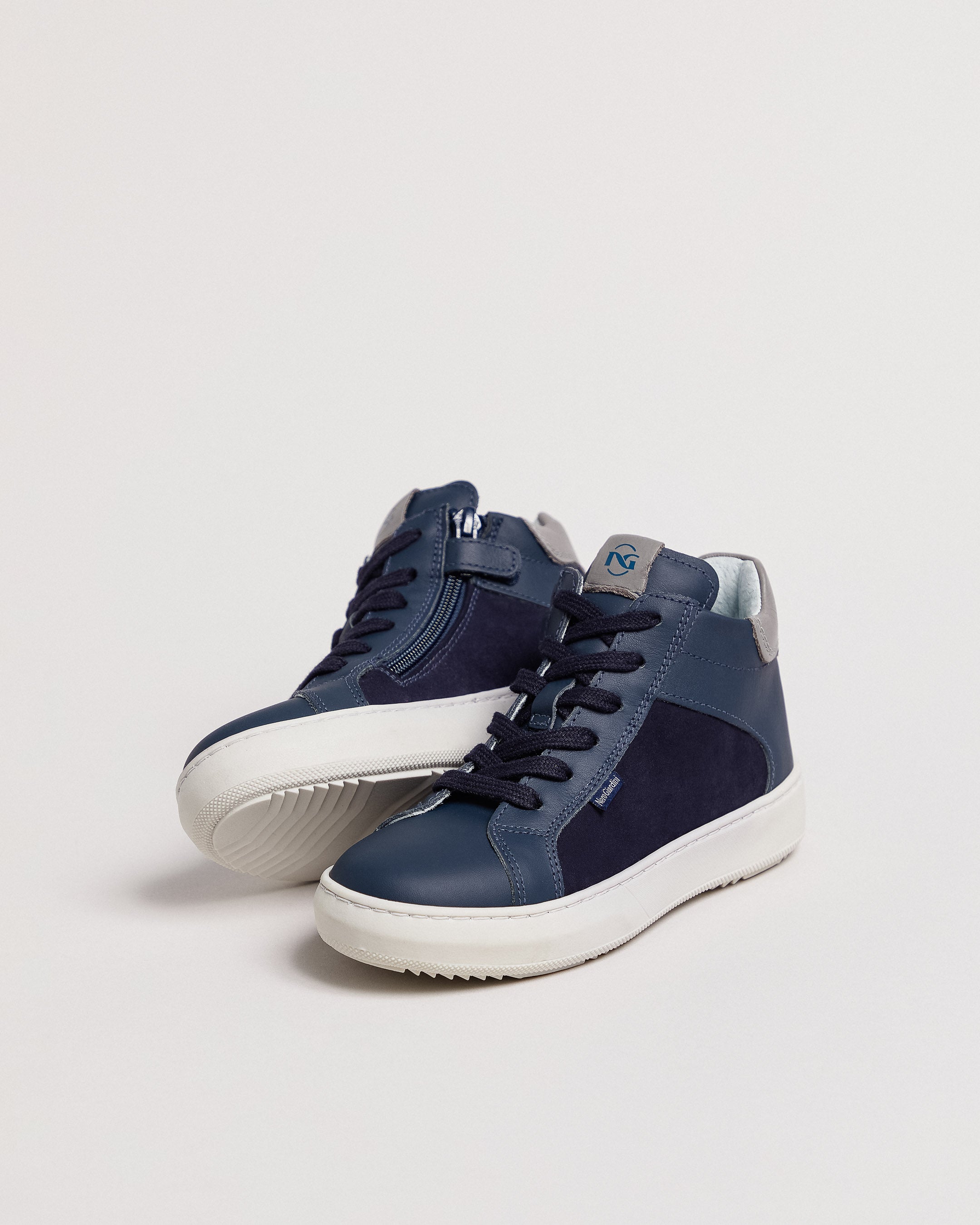 Teen Boys’ Leather and Technical Fabric Sneakers
