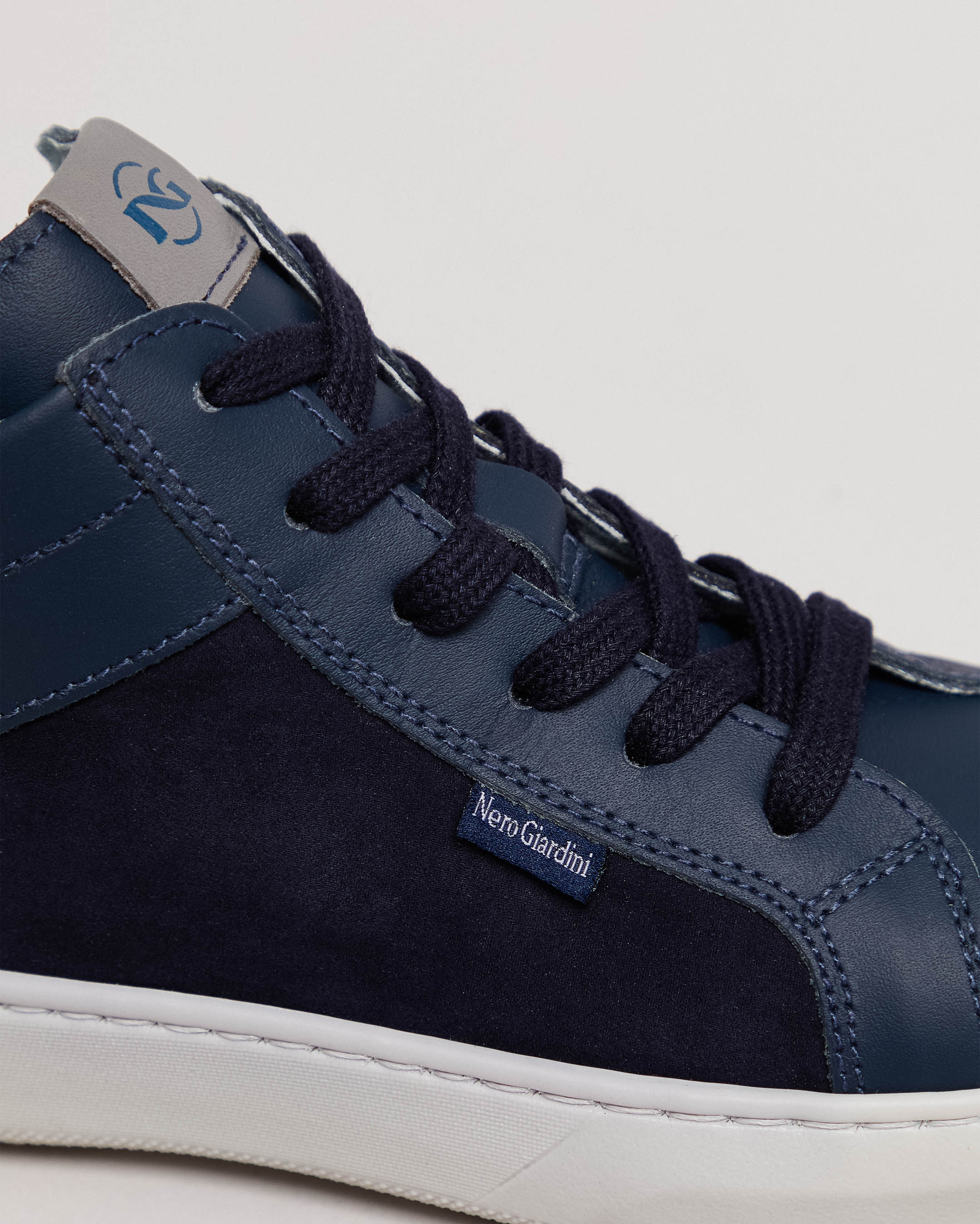 Teen Boys’ Leather and Technical Fabric Sneakers
