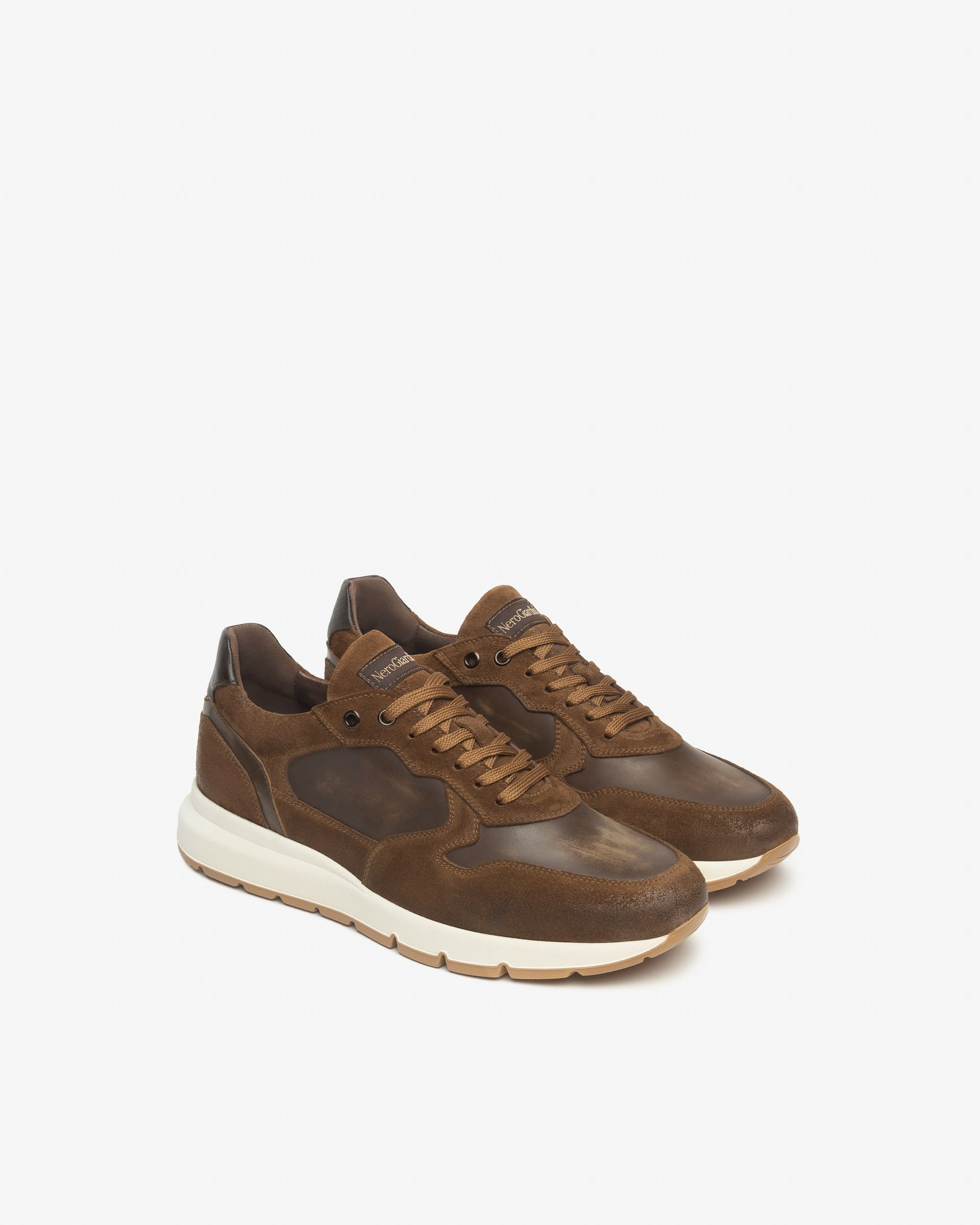 Sneakers Heren in Suède en Leder