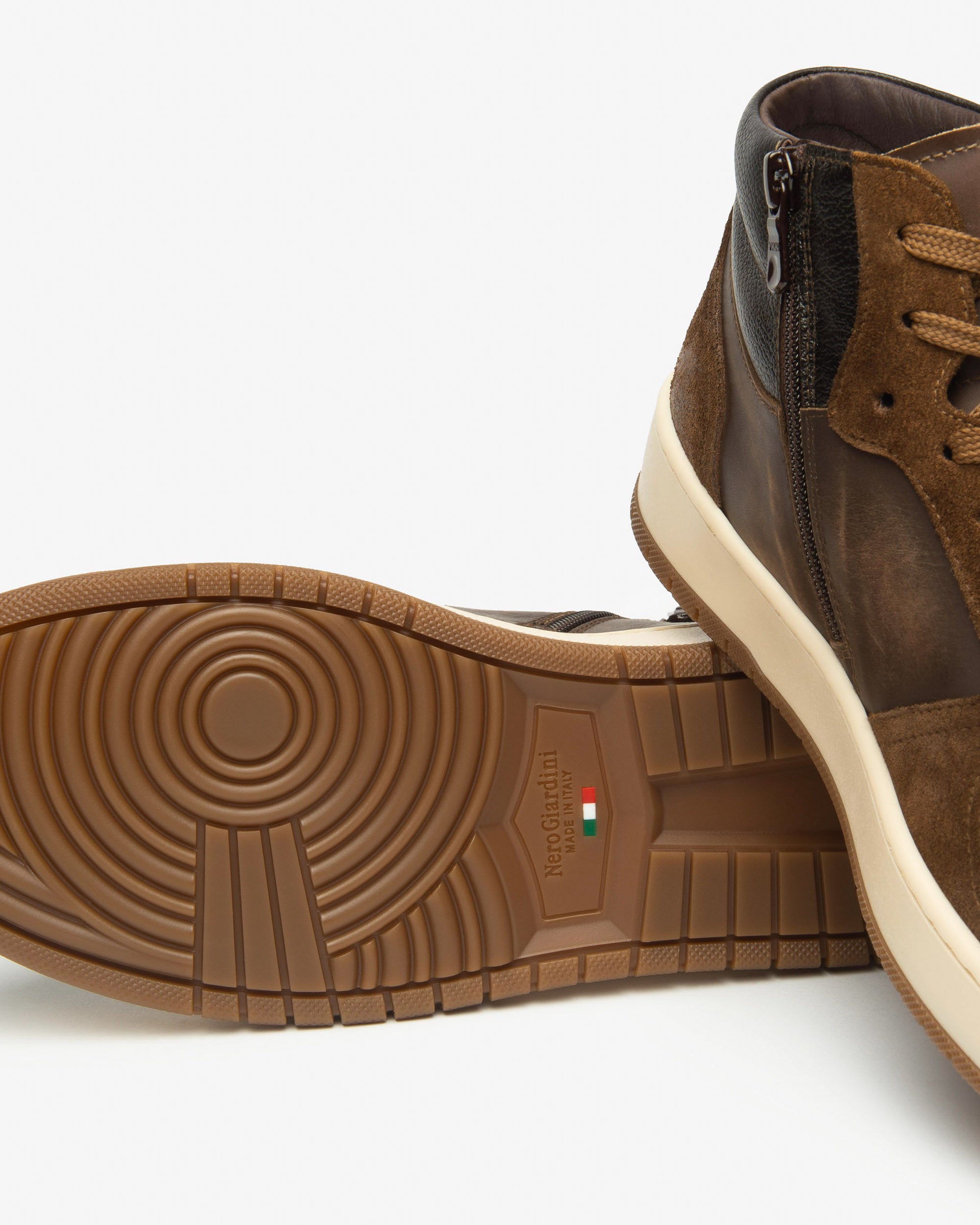 Hoge Sneakers Heren in Leder en Suède