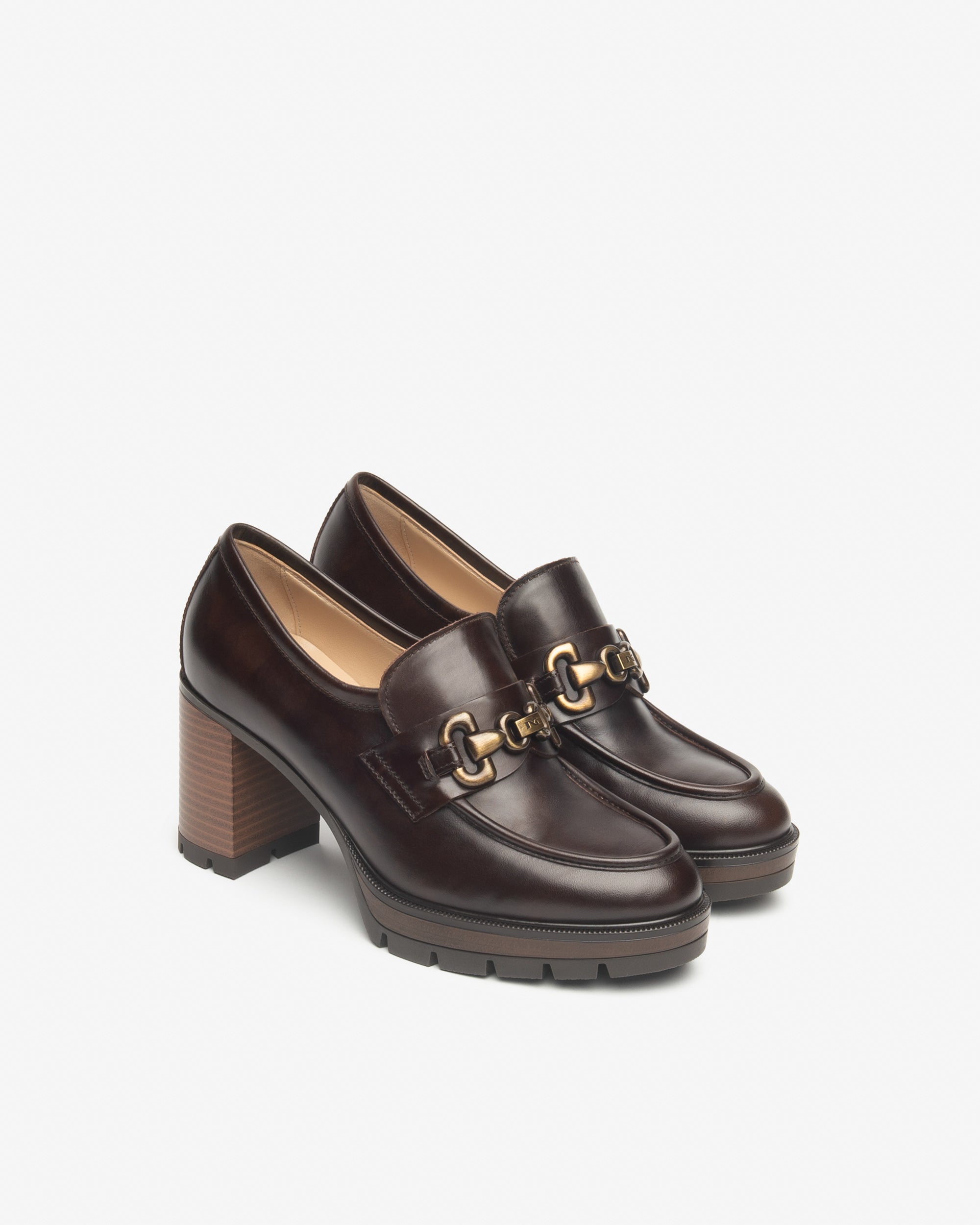 Women's leather loafers Dark Brown Footwear