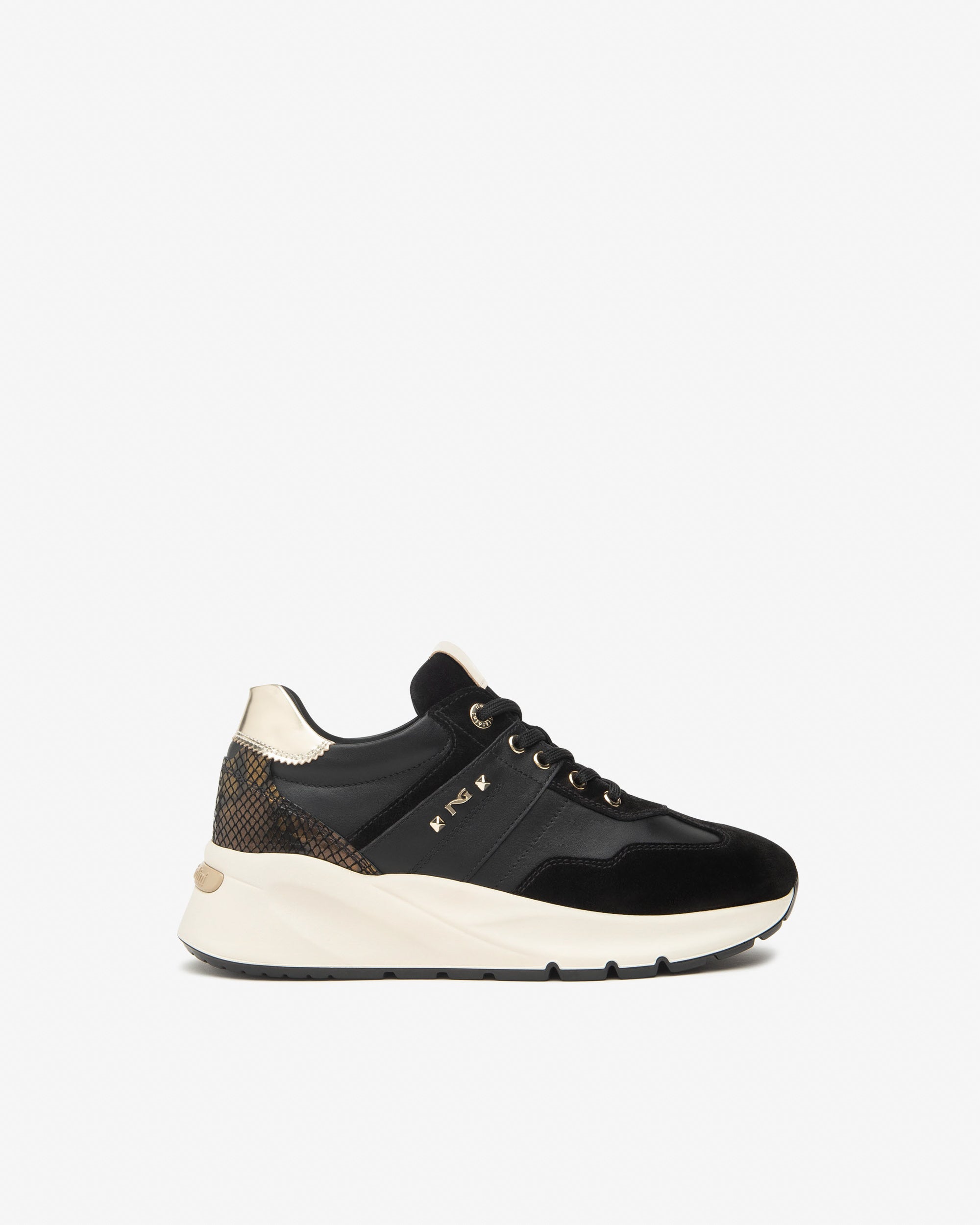 Sneakers Dames in Suède, Leder en Technisch materiaal