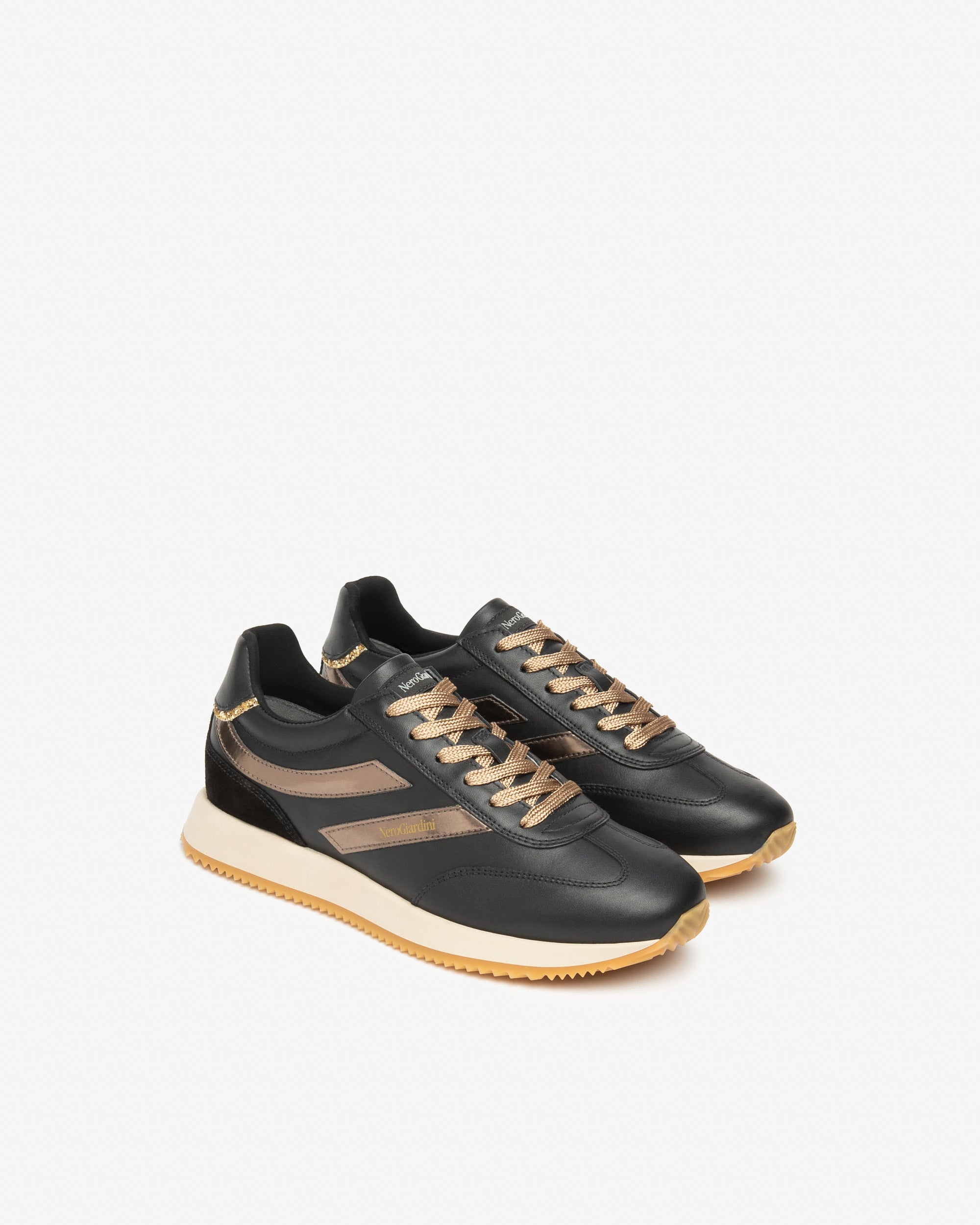 Sneakers Dames in Leder en Technisch Materiaal