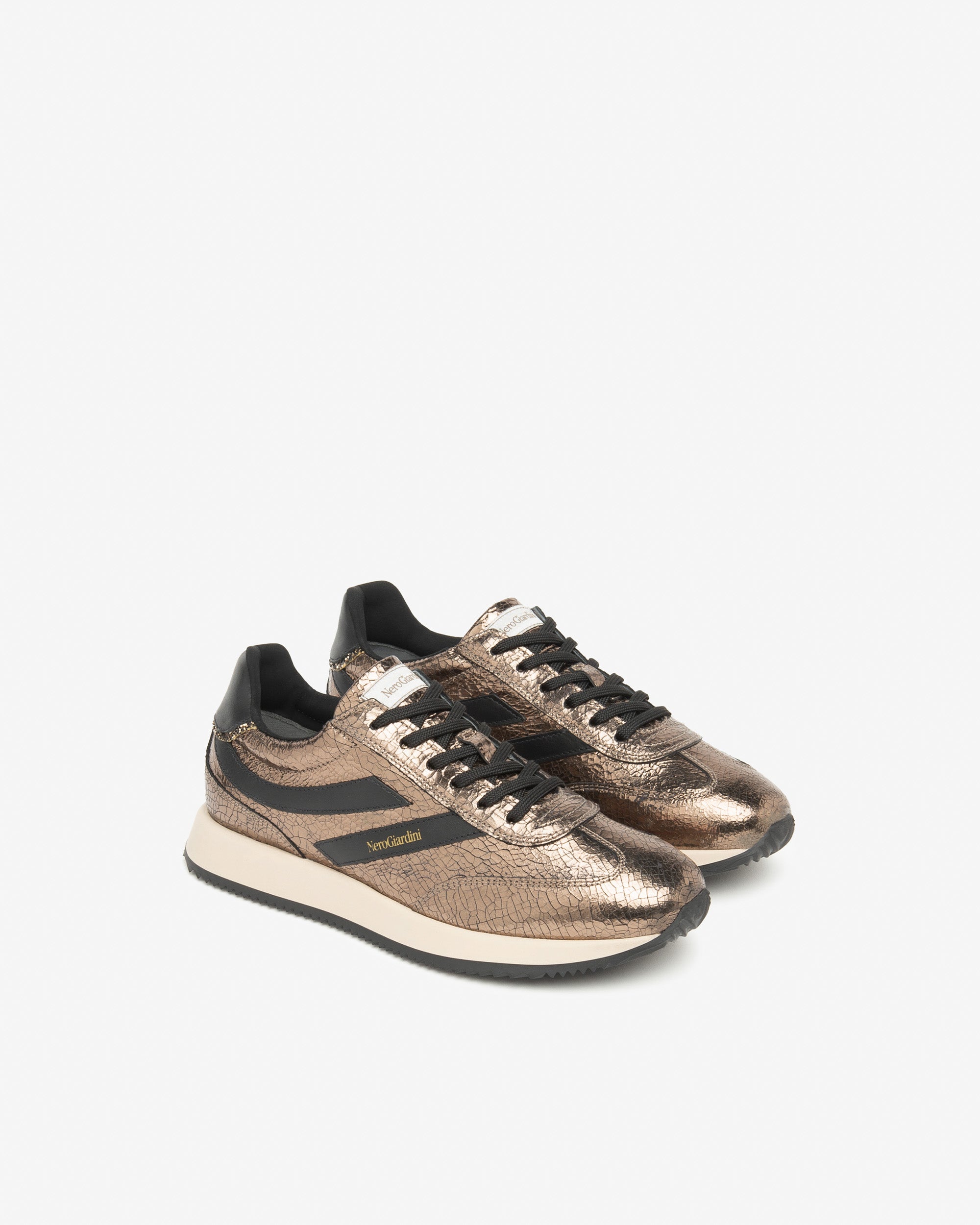 Sneakers Dames in Leder en Technisch Materiaal