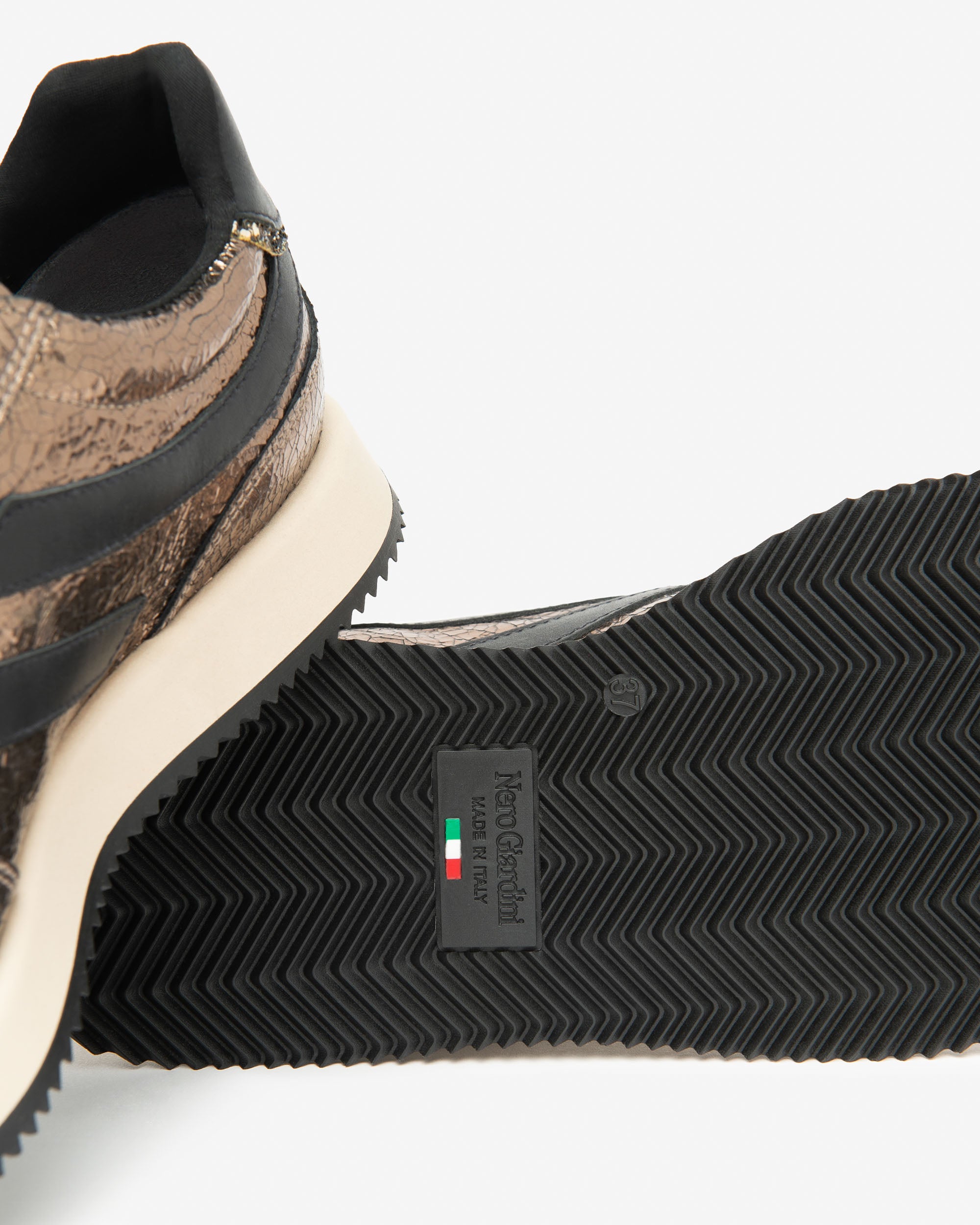 Sneakers Dames in Leder en Technisch Materiaal