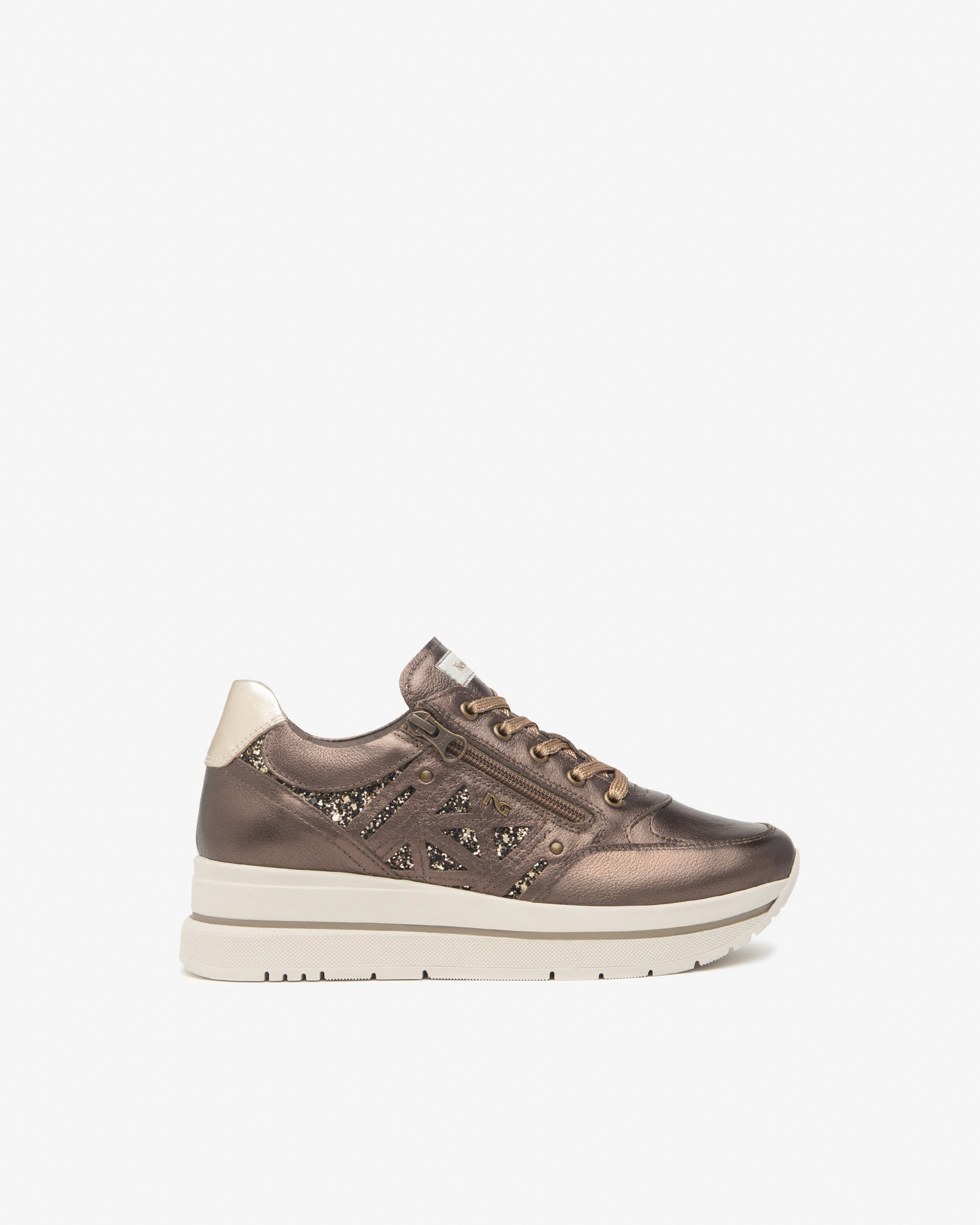 Sneakers Dames in Leder en Technisch Materiaal