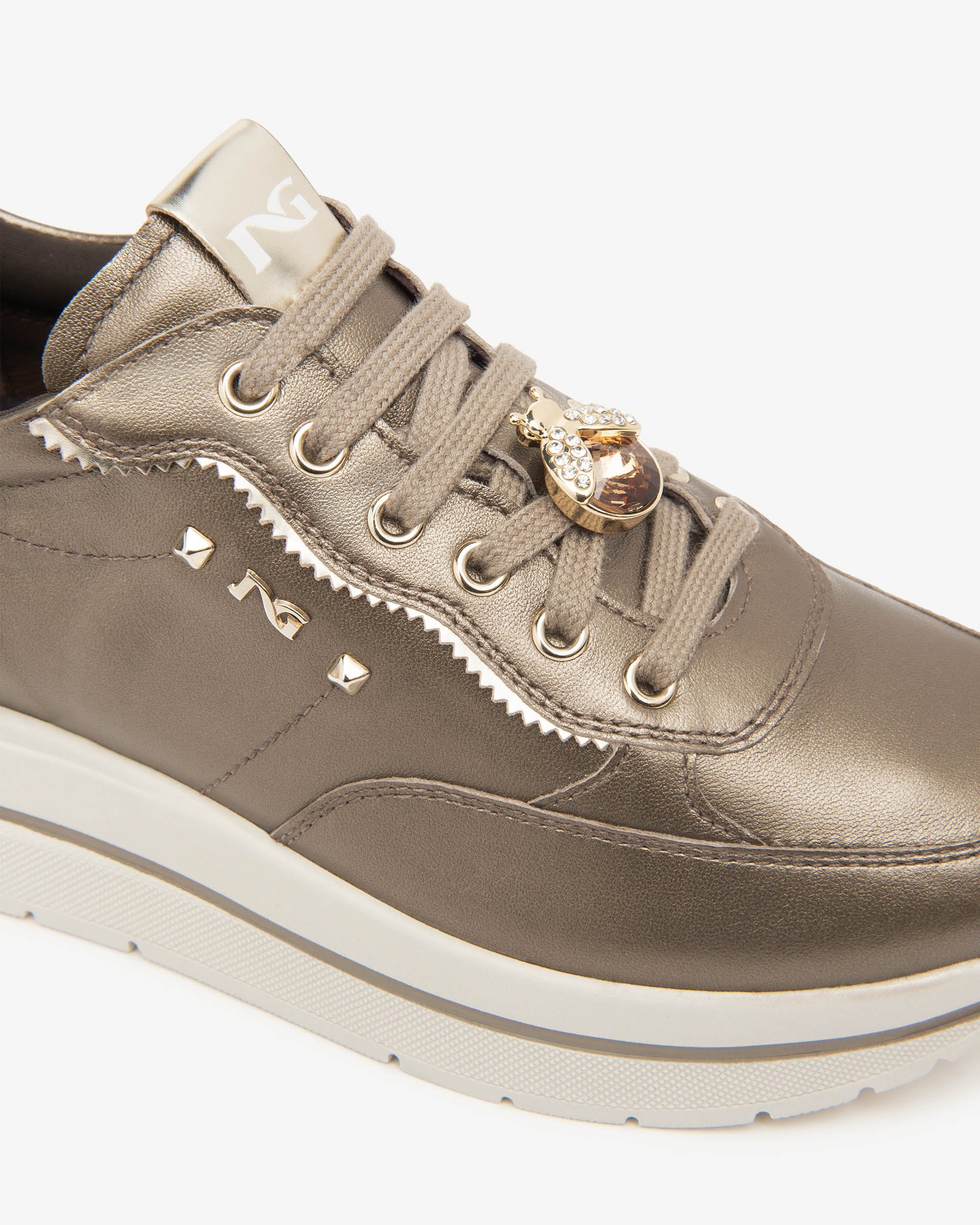 Sneakers Dames in Leder en Technisch Materiaal