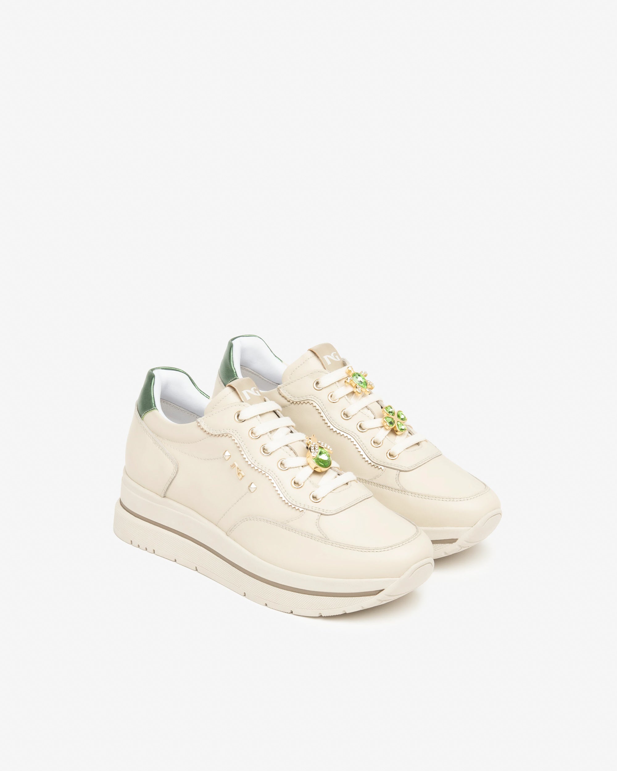 Women’s Leather and Technical Fabric Sneakers