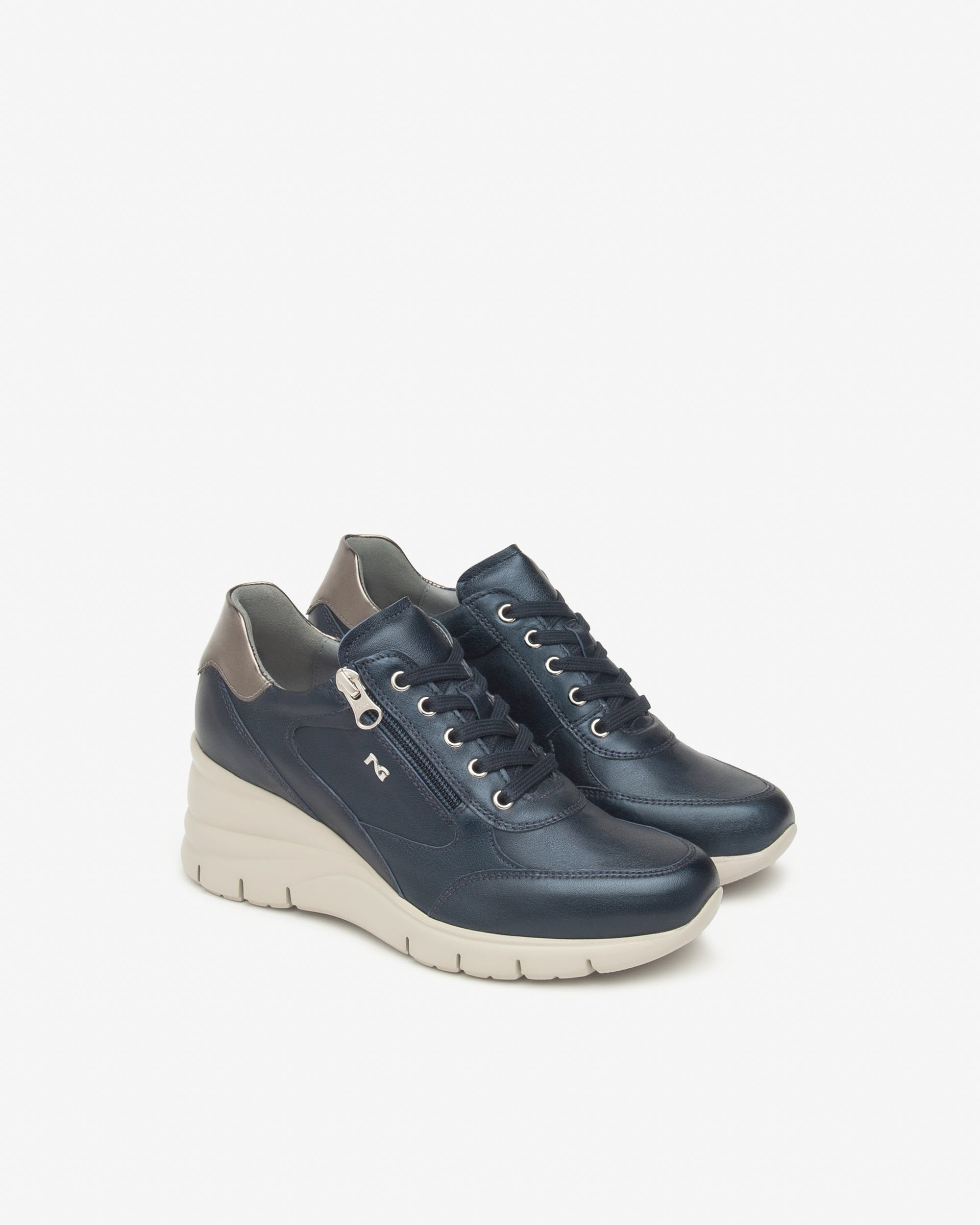 Sneakers Dames in Leder en Technisch Materiaal