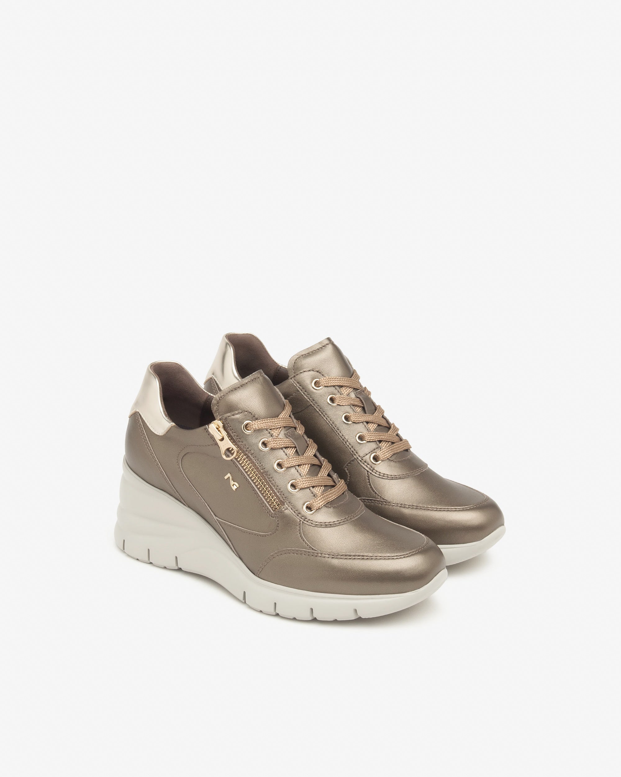 Sneakers Dames in Leder en Technisch Materiaal