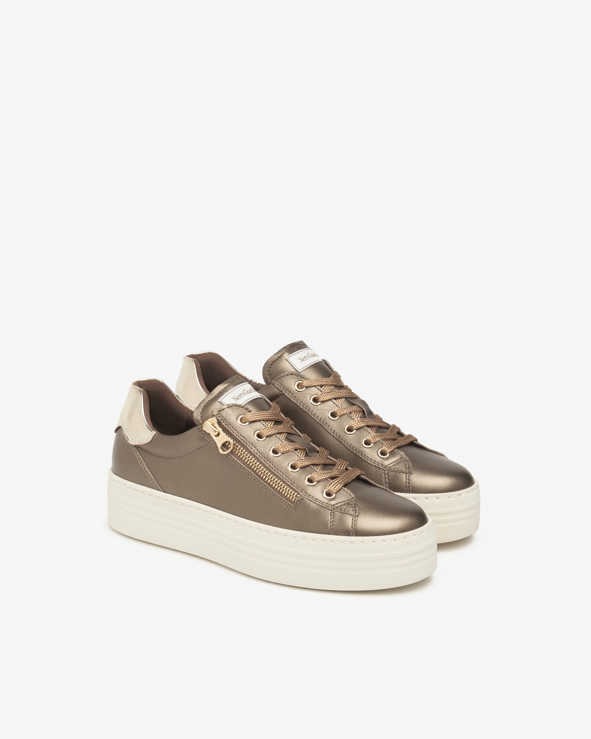 Sneakers Dames in Leder en Technisch Materiaal