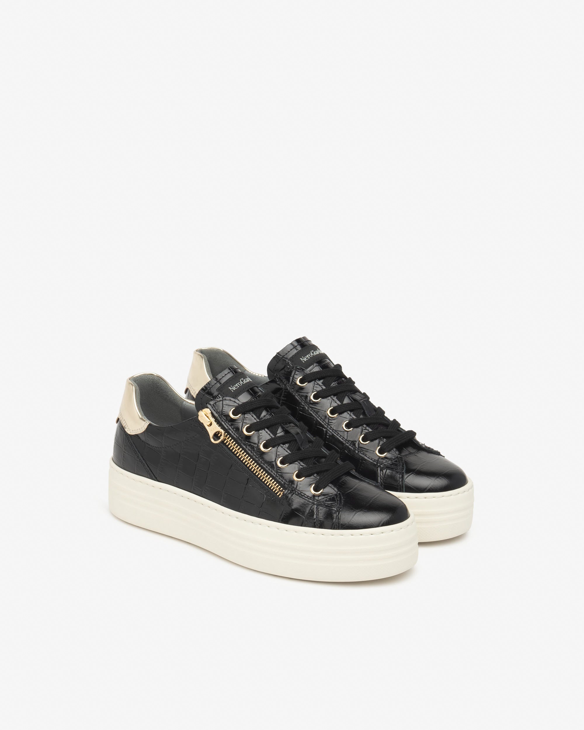 Sneakers Dames in Leder en Technisch Materiaal