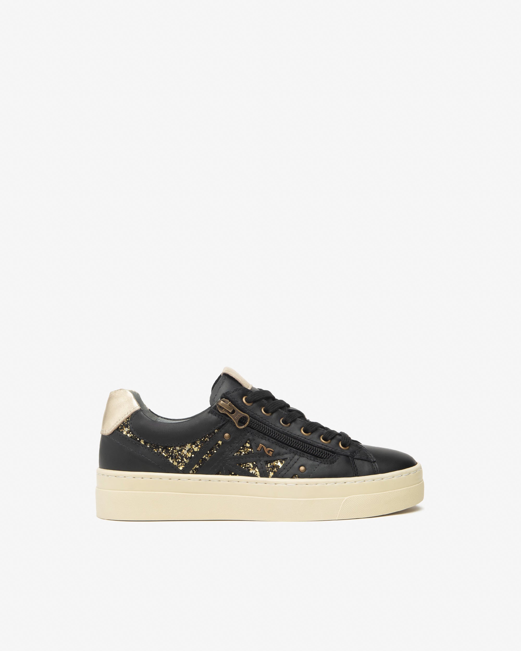 Sneakers Dames in Leder en Technisch Materiaal